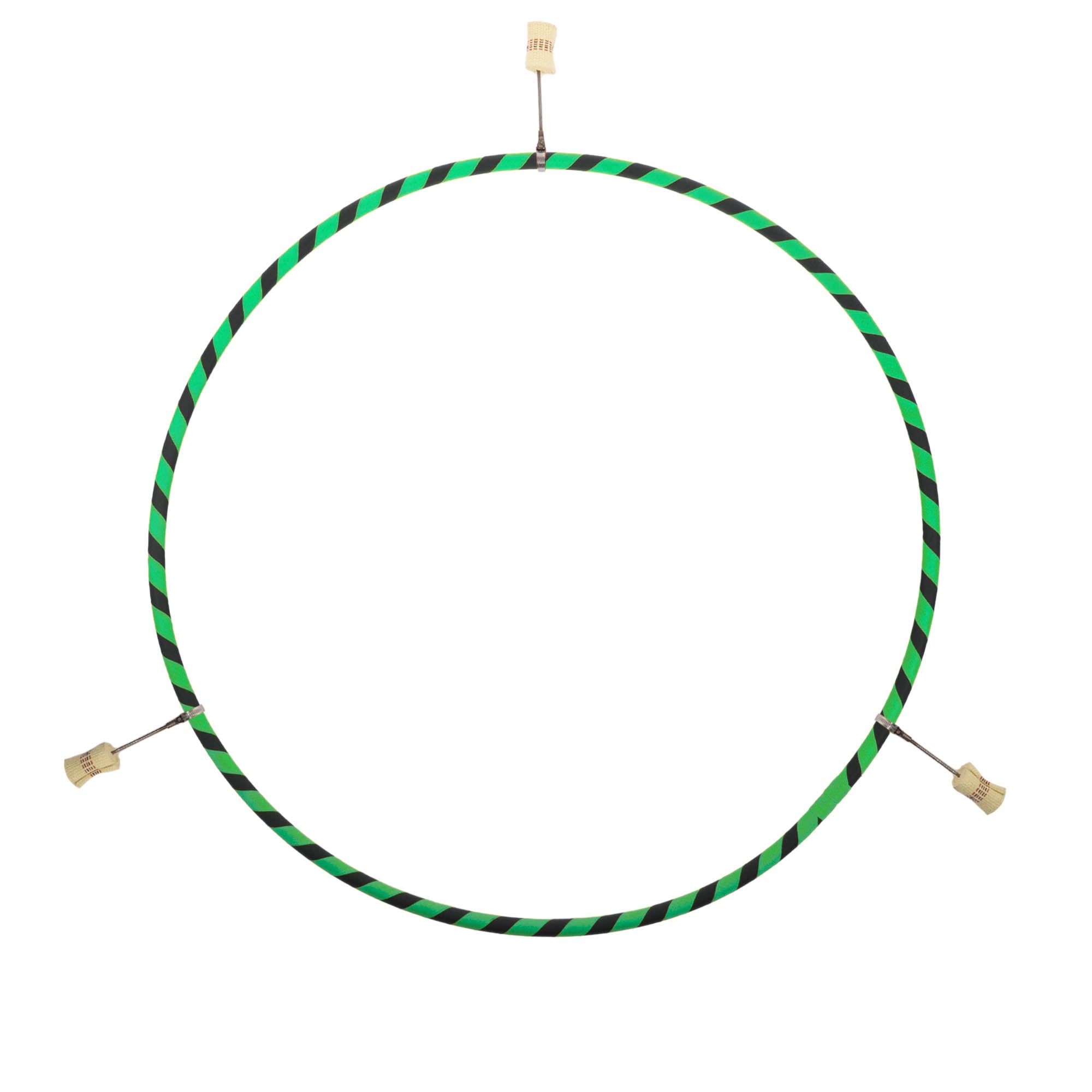 Green and black echo travel hoop with 3 hot tips