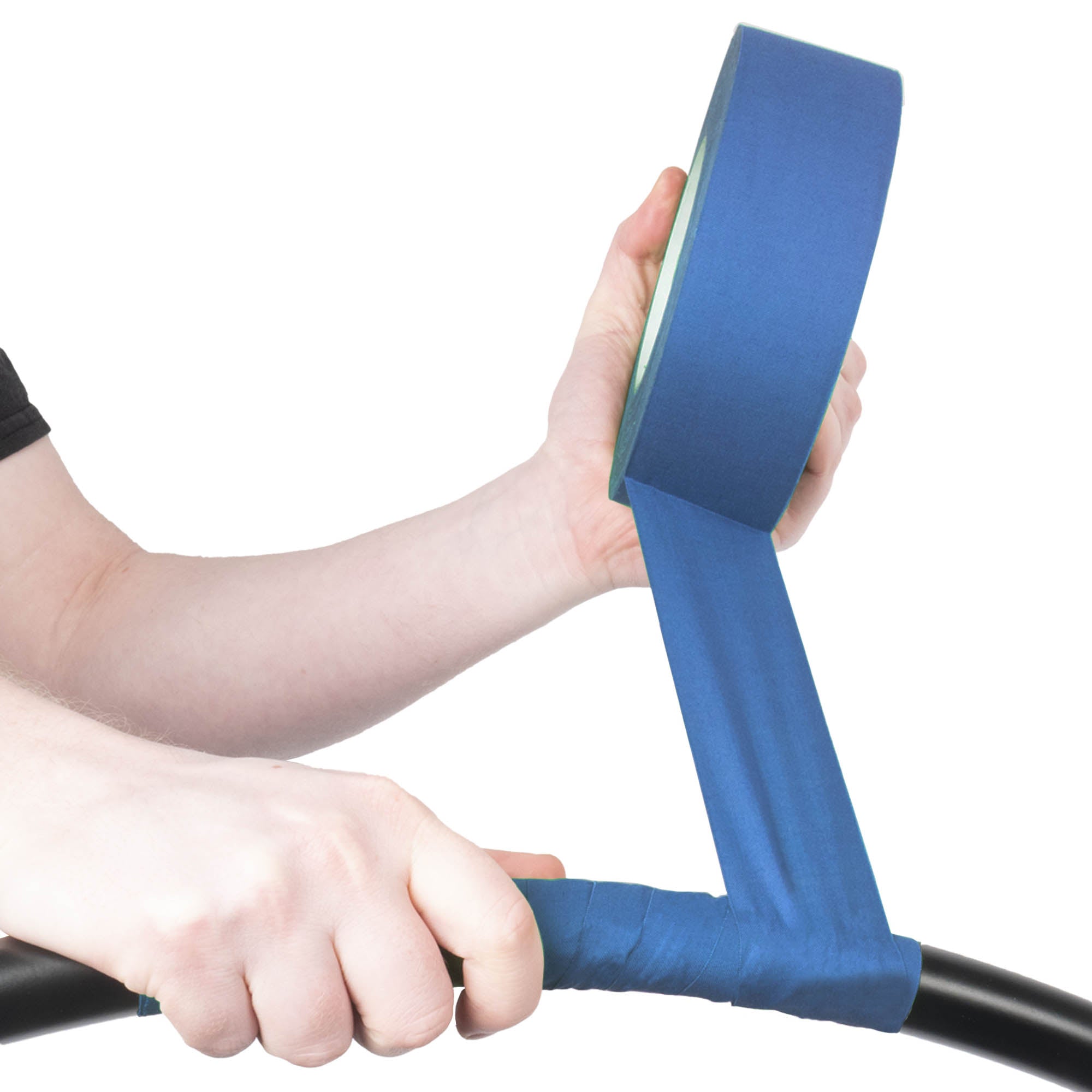 taping a hoop with blue 5cm wide