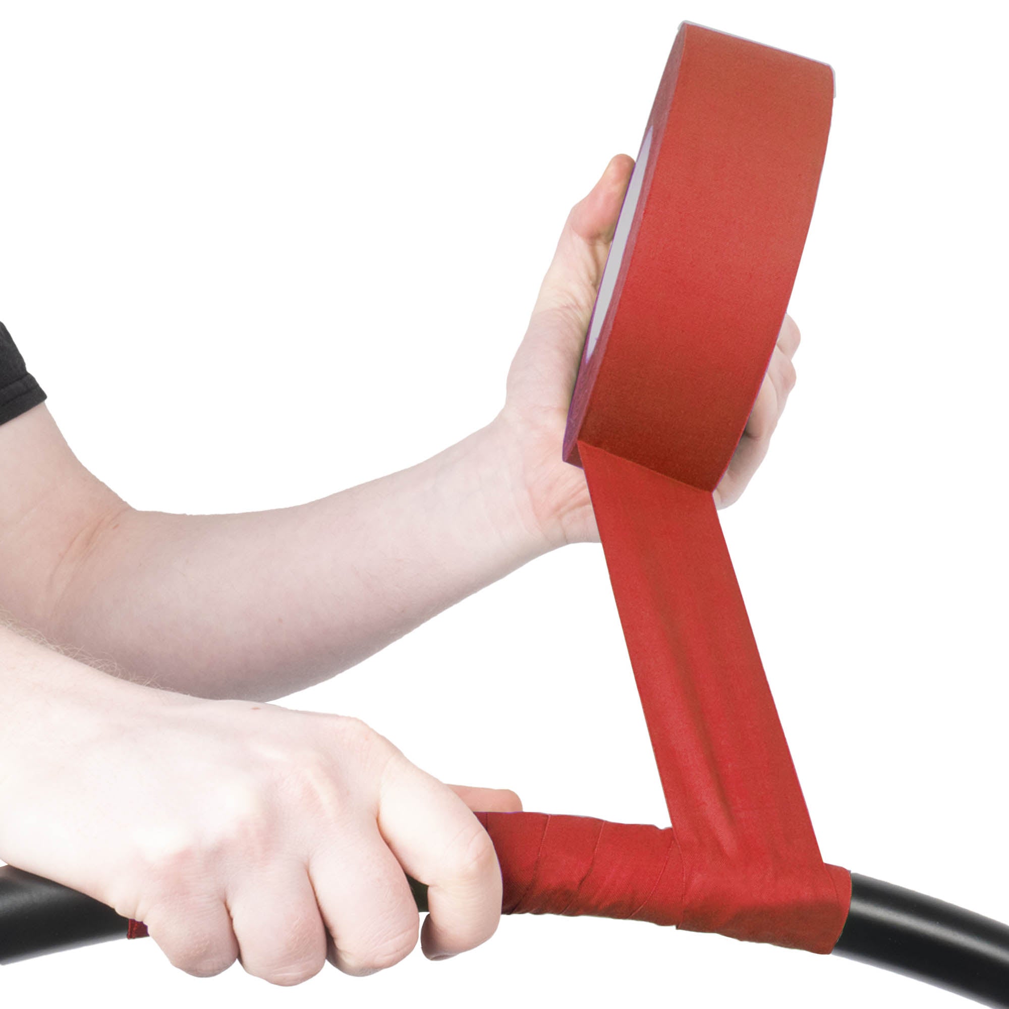 taping a hoop with red 5cm wide