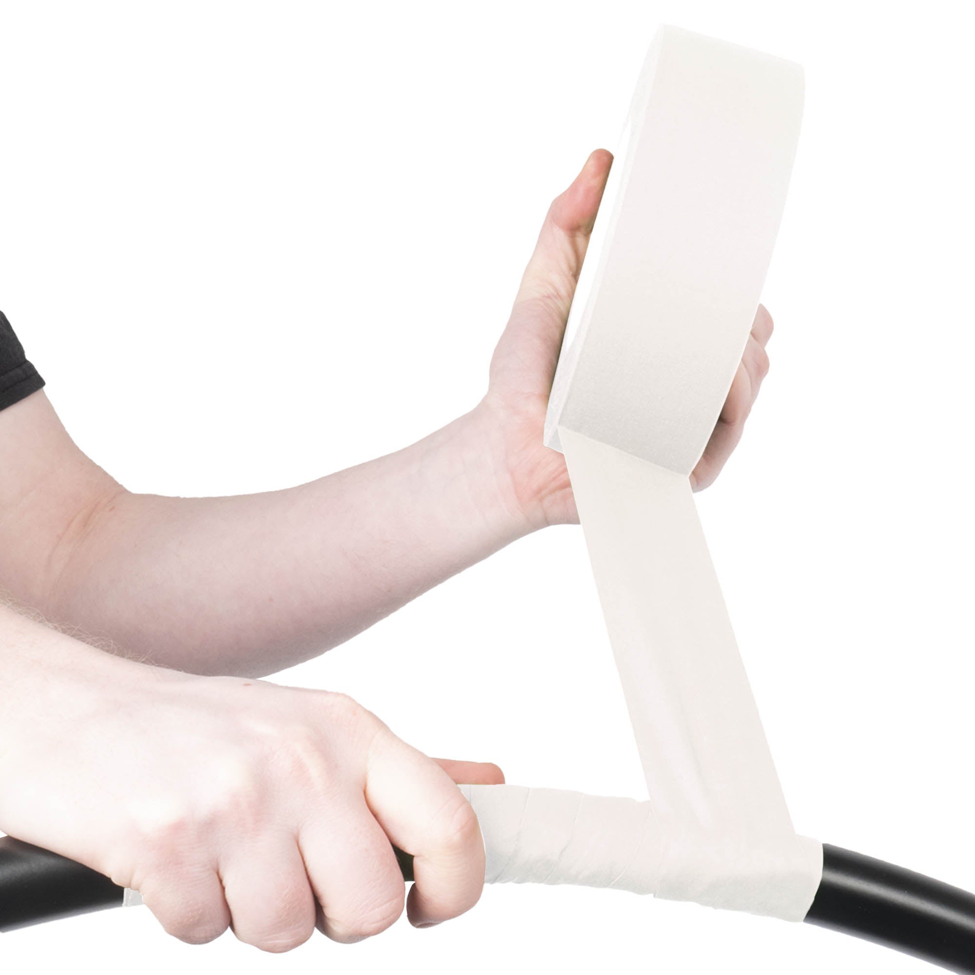 taping a hoop with white 5cm wide