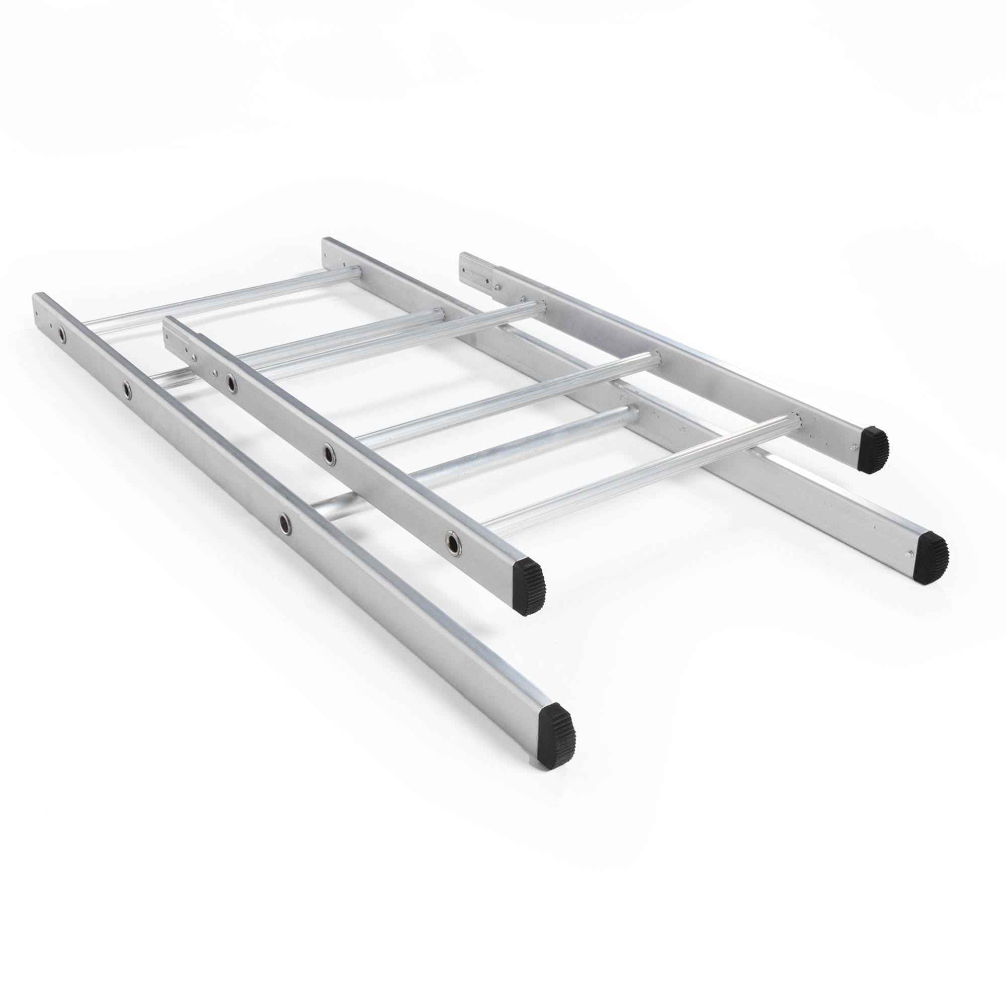 Ladder unassembled laying at angle