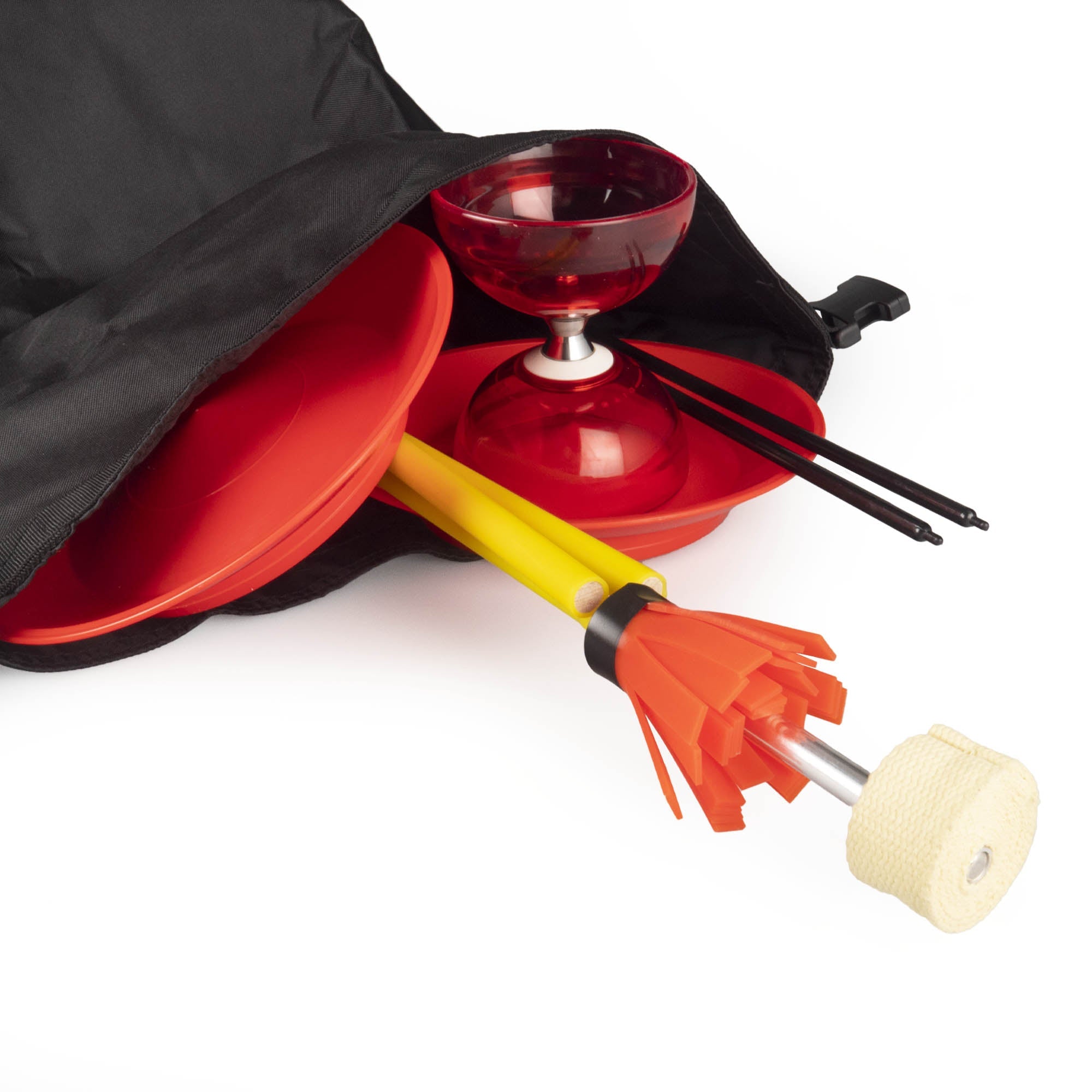 Firetoys aerial circus rolltop bag 35L spinning plate, diablo and flowerstick