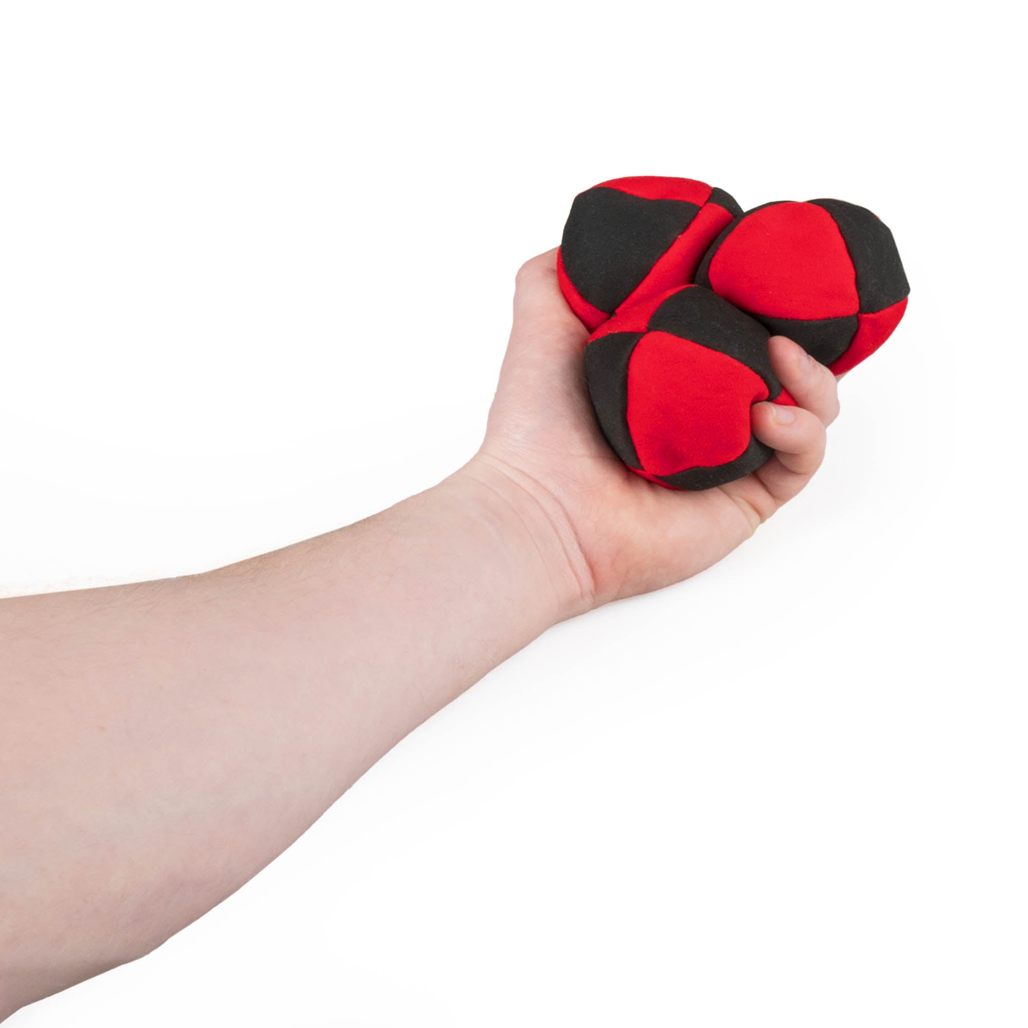 Red and black three balls in hand