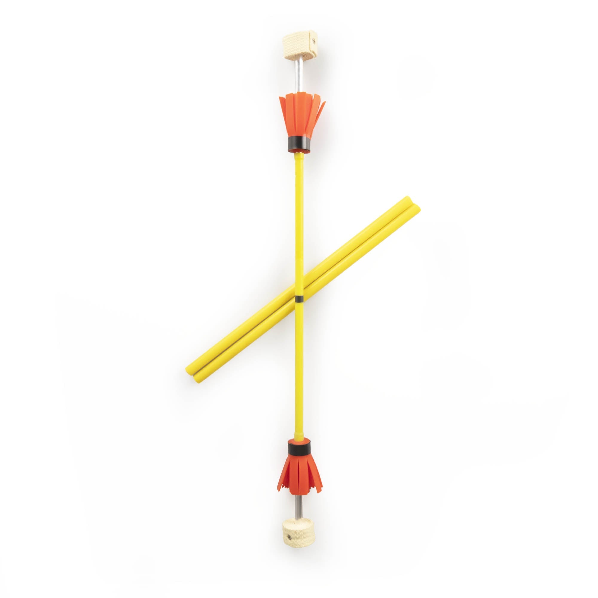 Juggle dream fire flower stick, hand sticks resting on flowerstick