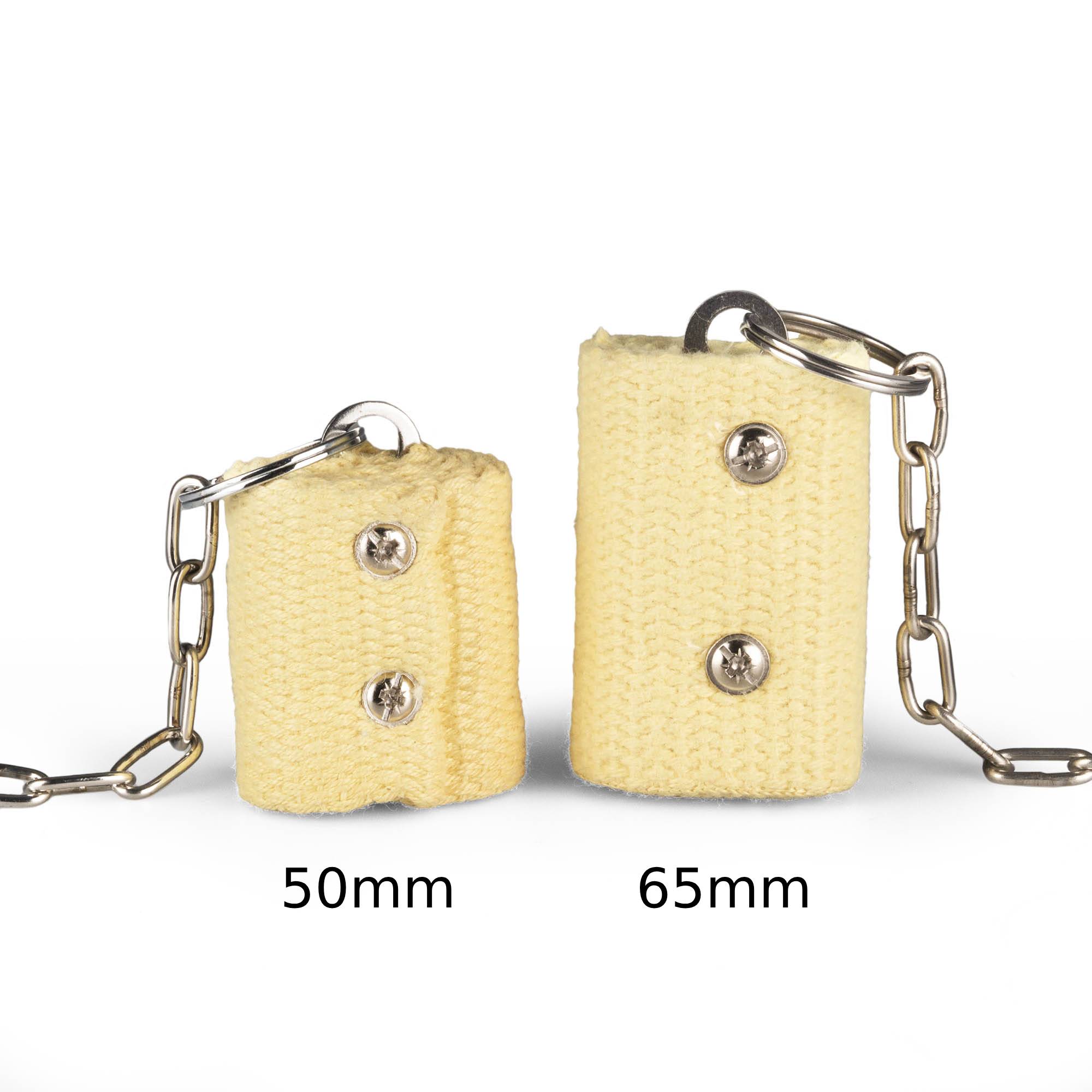 Juggle dream fire poi size comparison between 50mm and 65mm