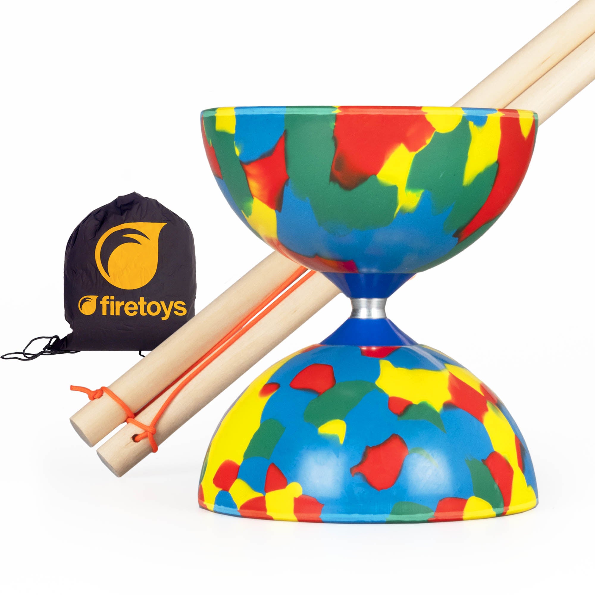 4 color jester with wooden sticks and firetoys bag