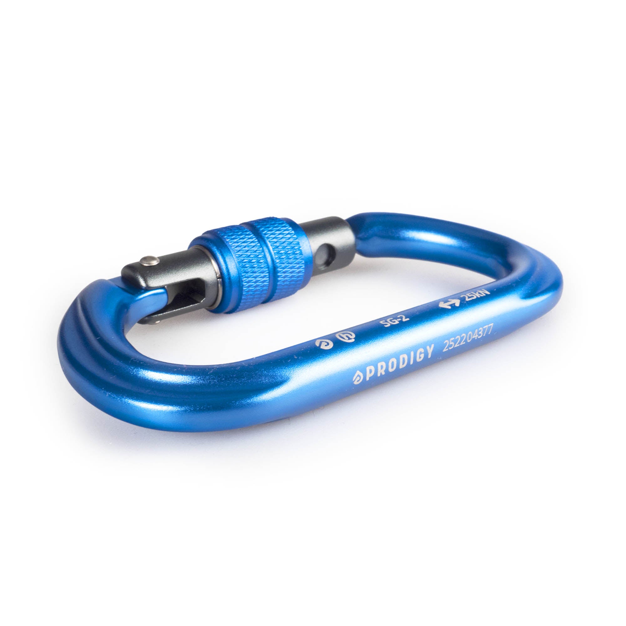 Prodigy SG-2 Screw gate carabiner - blue laying flat