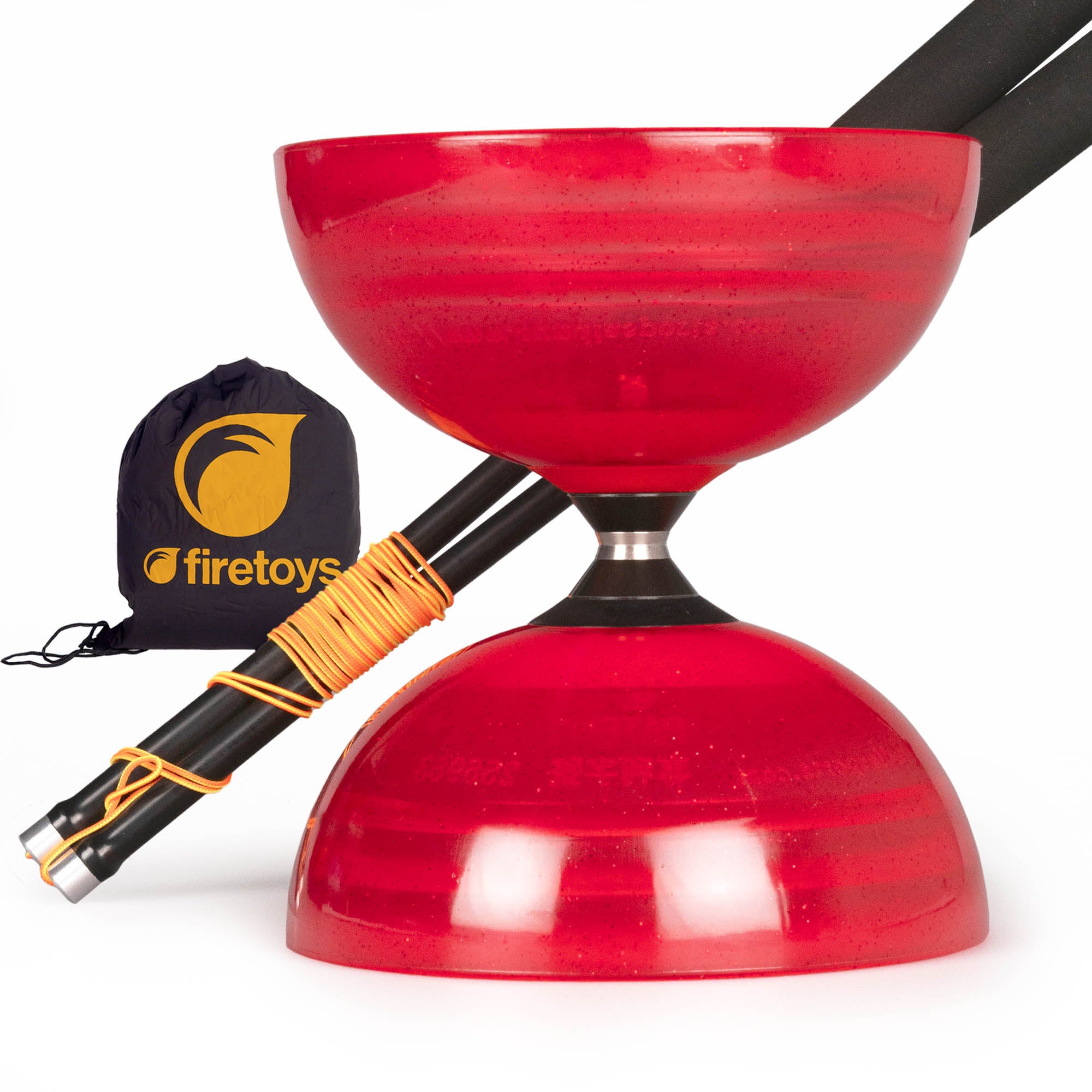 Red diablo black hand sticks and firetoys bag