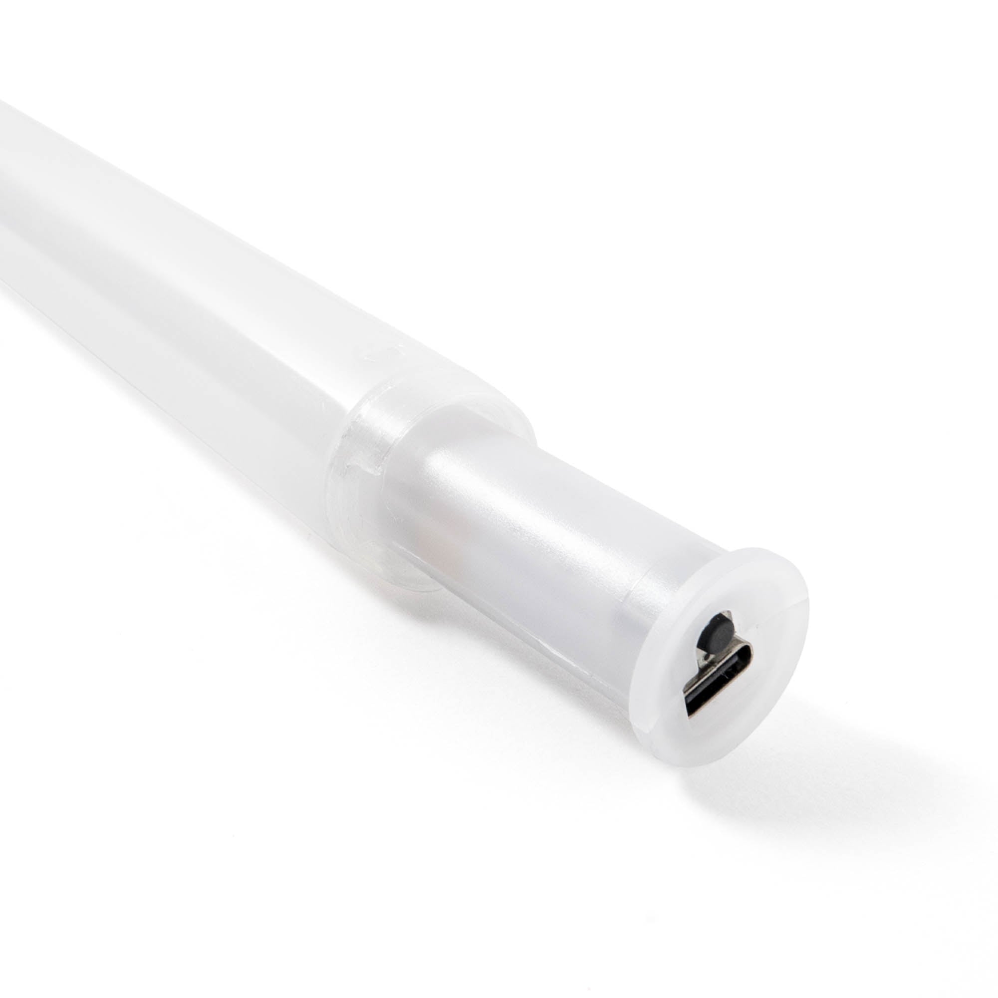 Close up of battery / glow unit staff end with rubber end removed