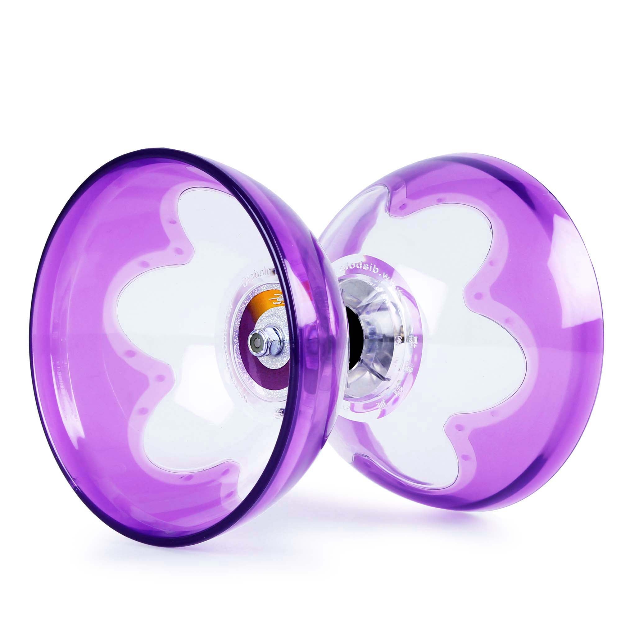 Purple hyperspin diabolo on it's side