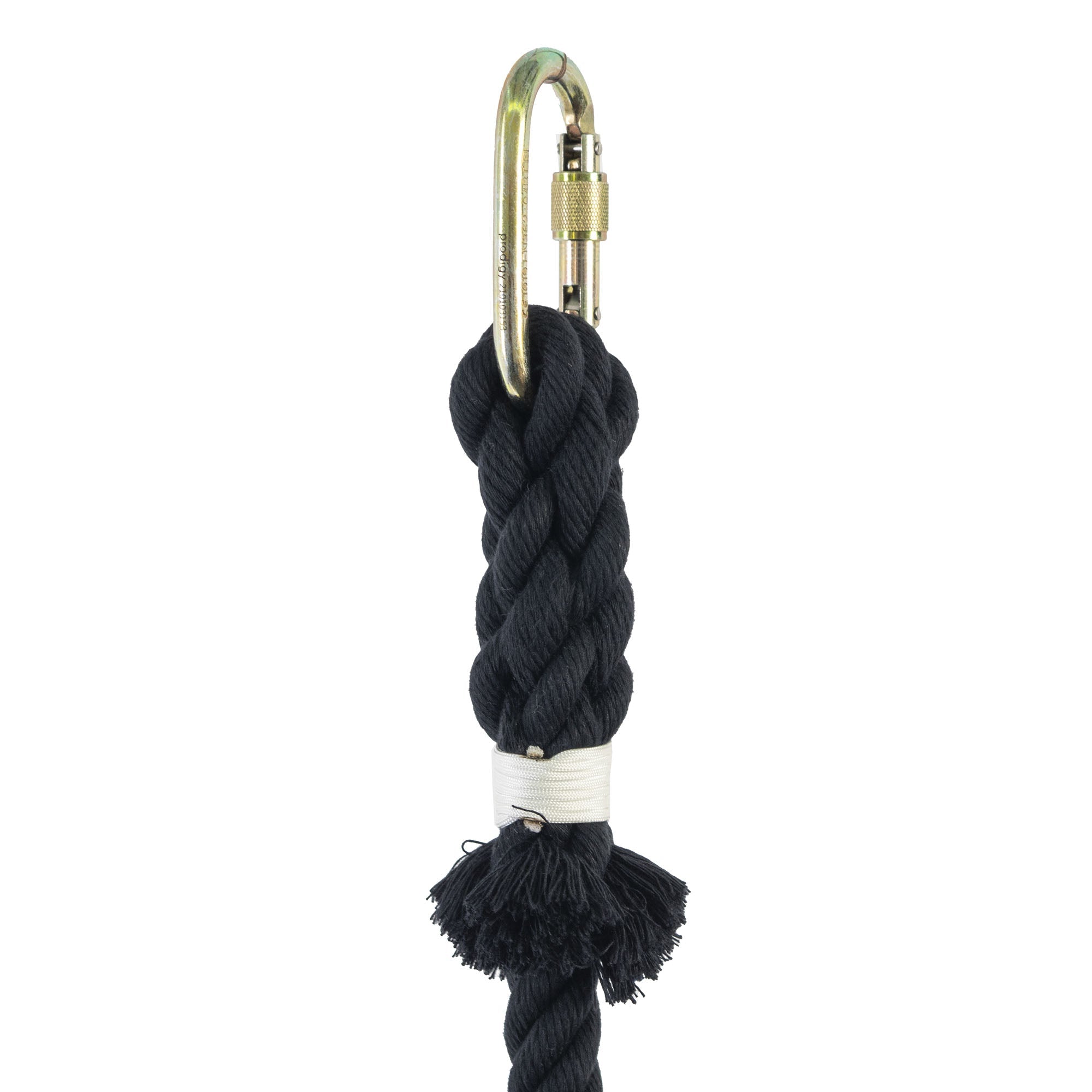 Close up of Dyna-Core Trapeze rope and carabiner