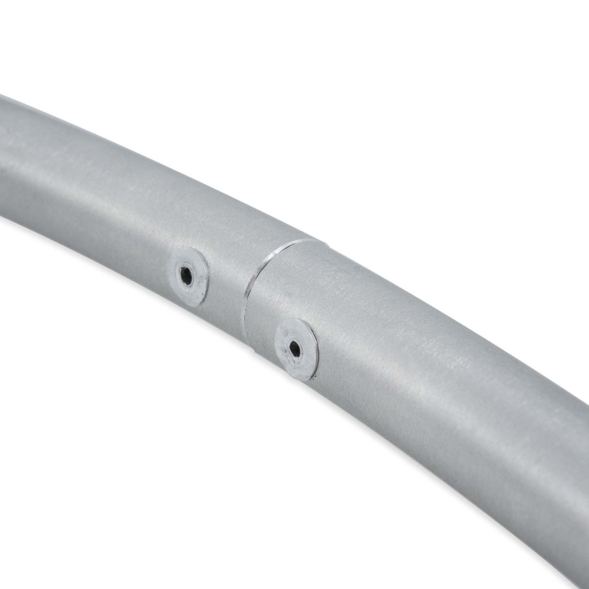 close up shot of the join with two rivets