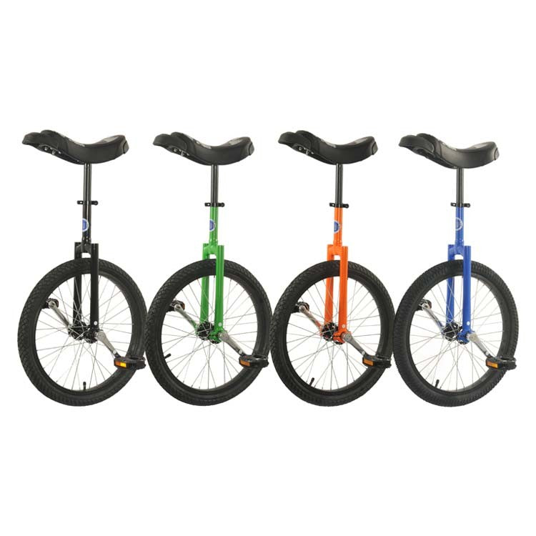 a row of unicycles