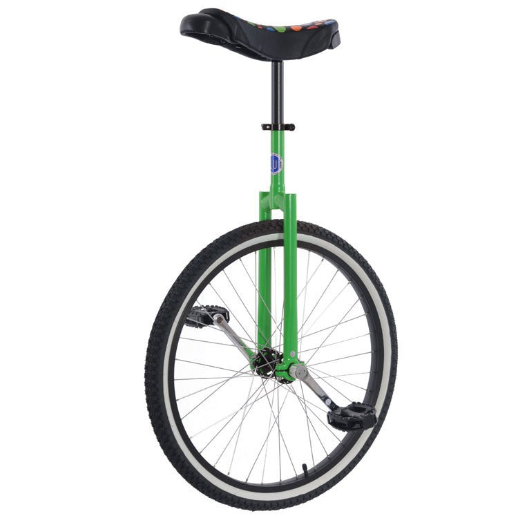 unicycle with green frame