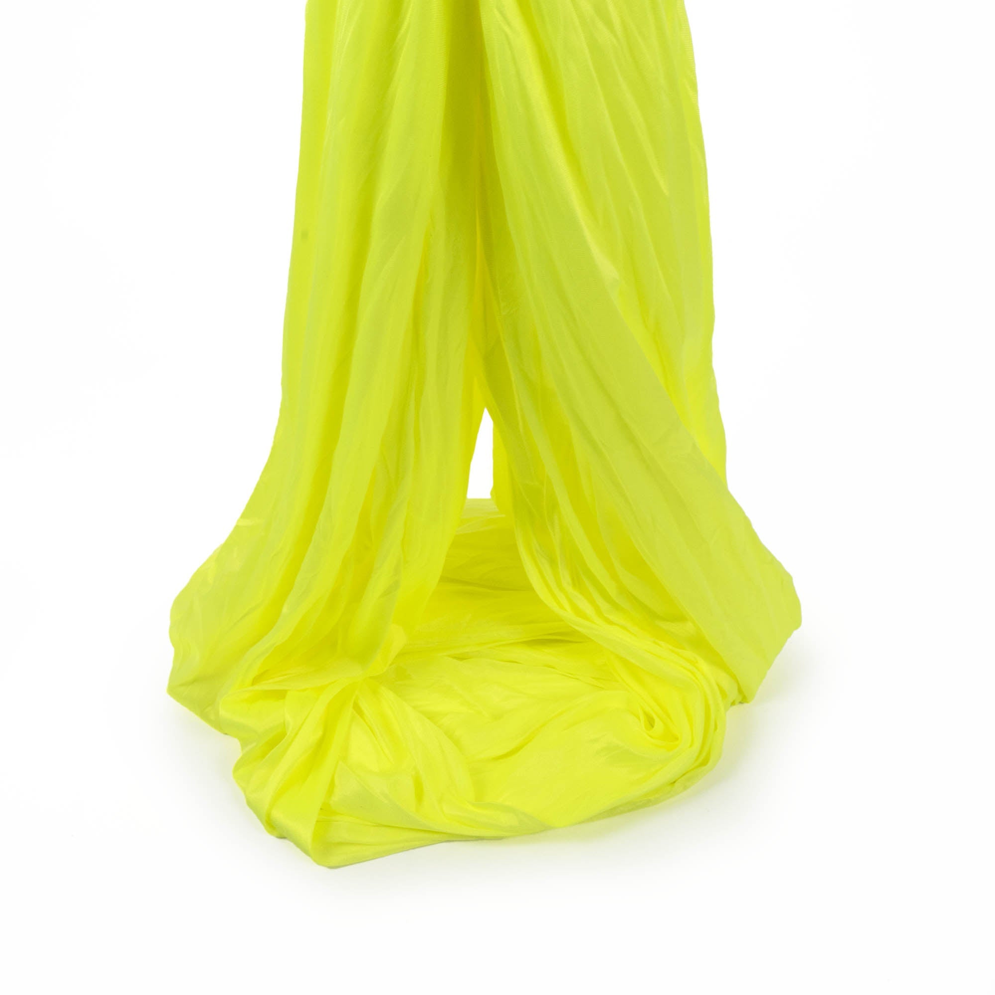 Prodigy 6m aerial yoga hammock piled up in neon yellow