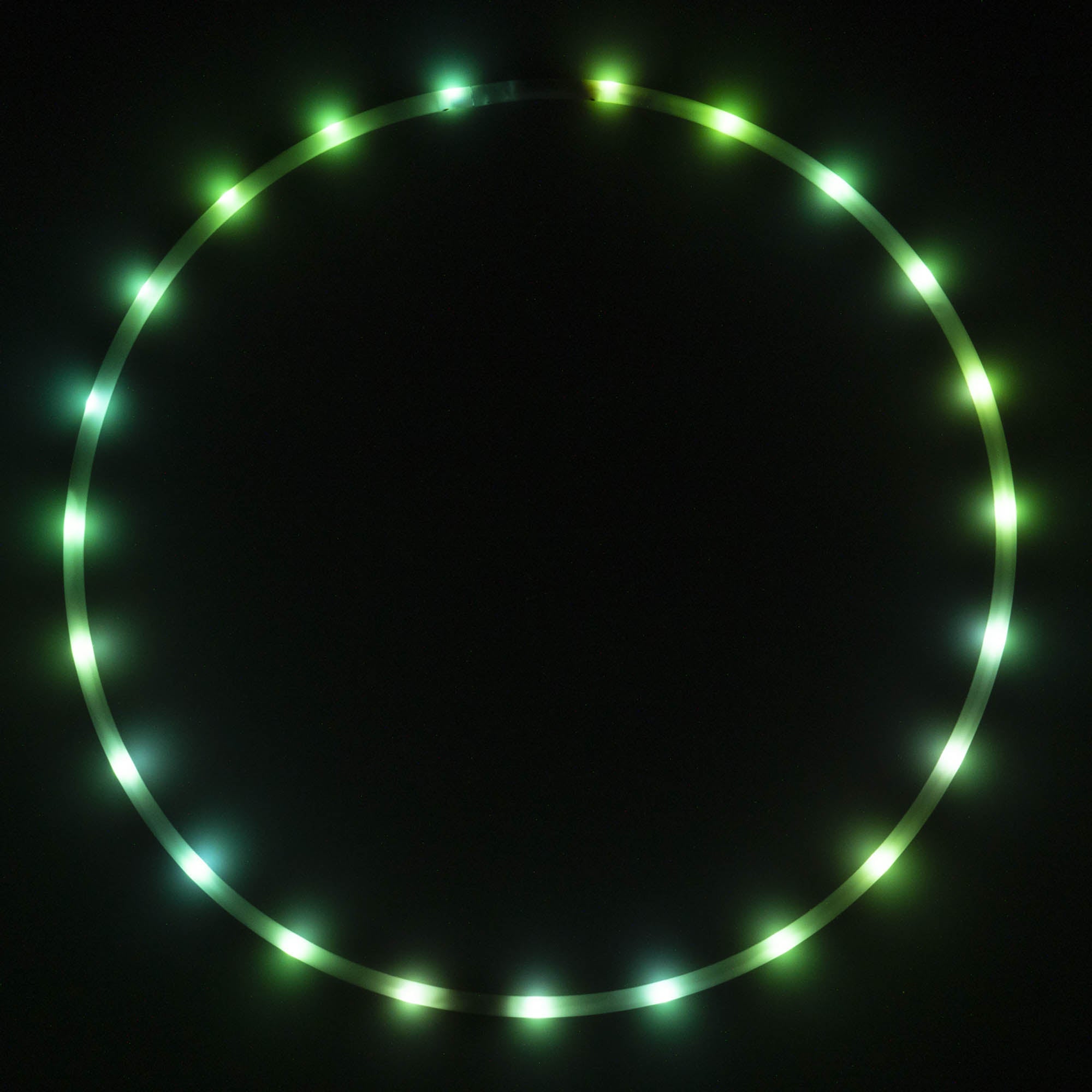 Astral Hoop 23 LED, glowing on dark background