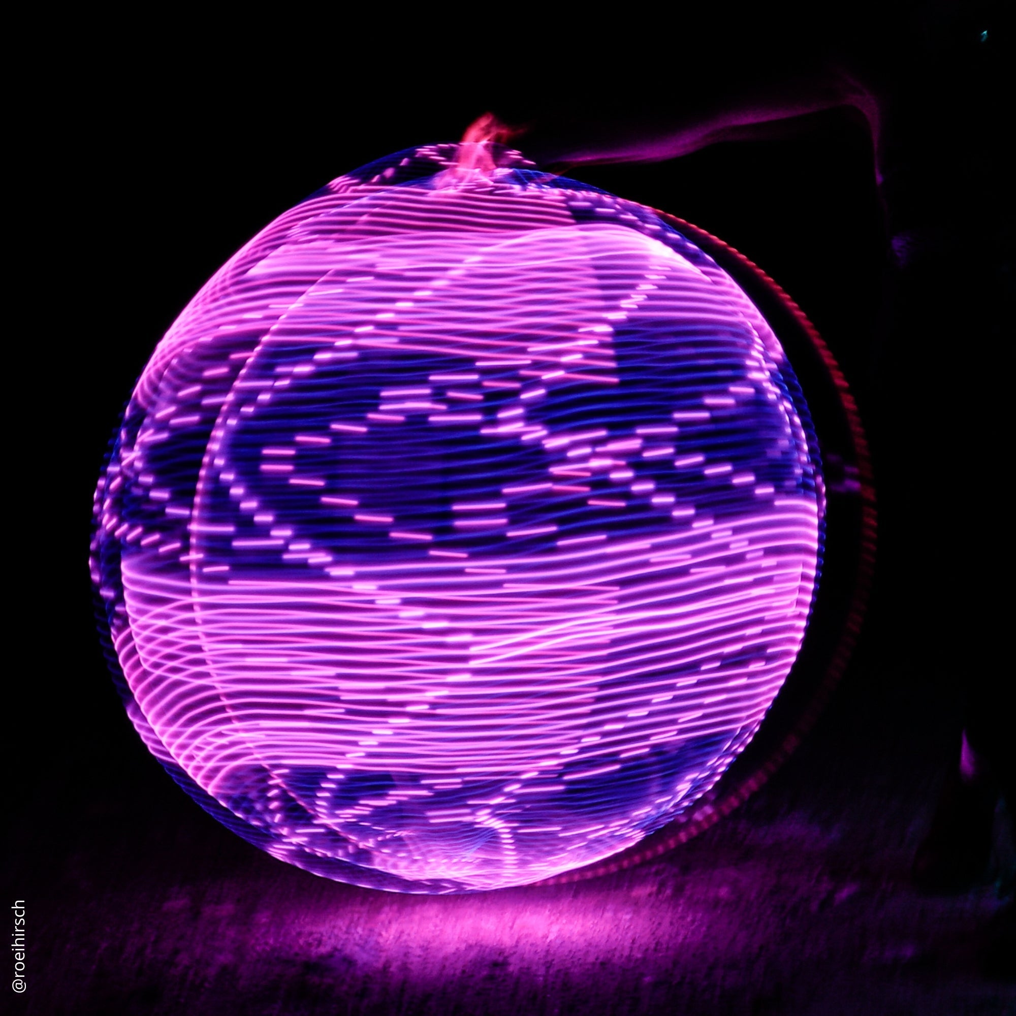 hoop spinning with light trails