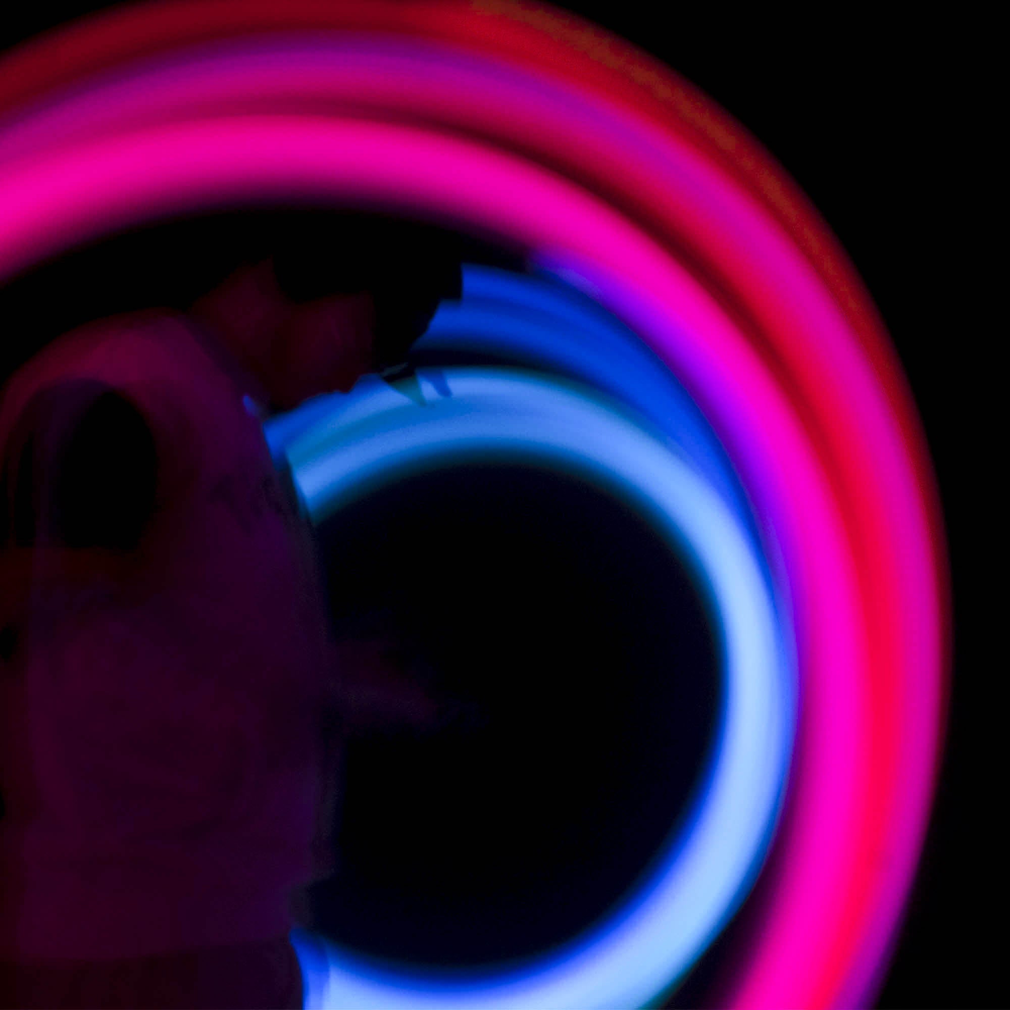 LED poi spinning with light trails