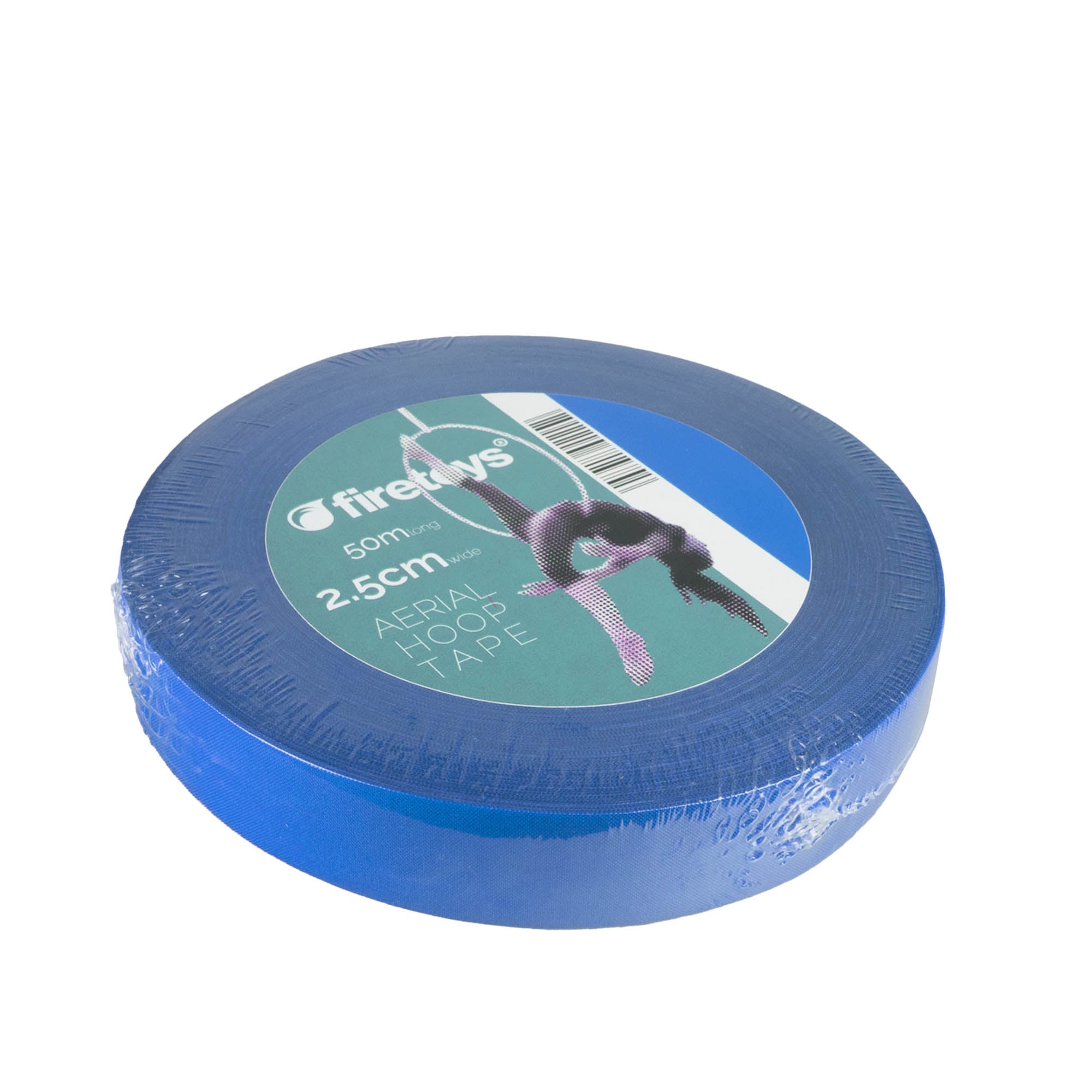 packaged roll of blue 2.5cm wide tape