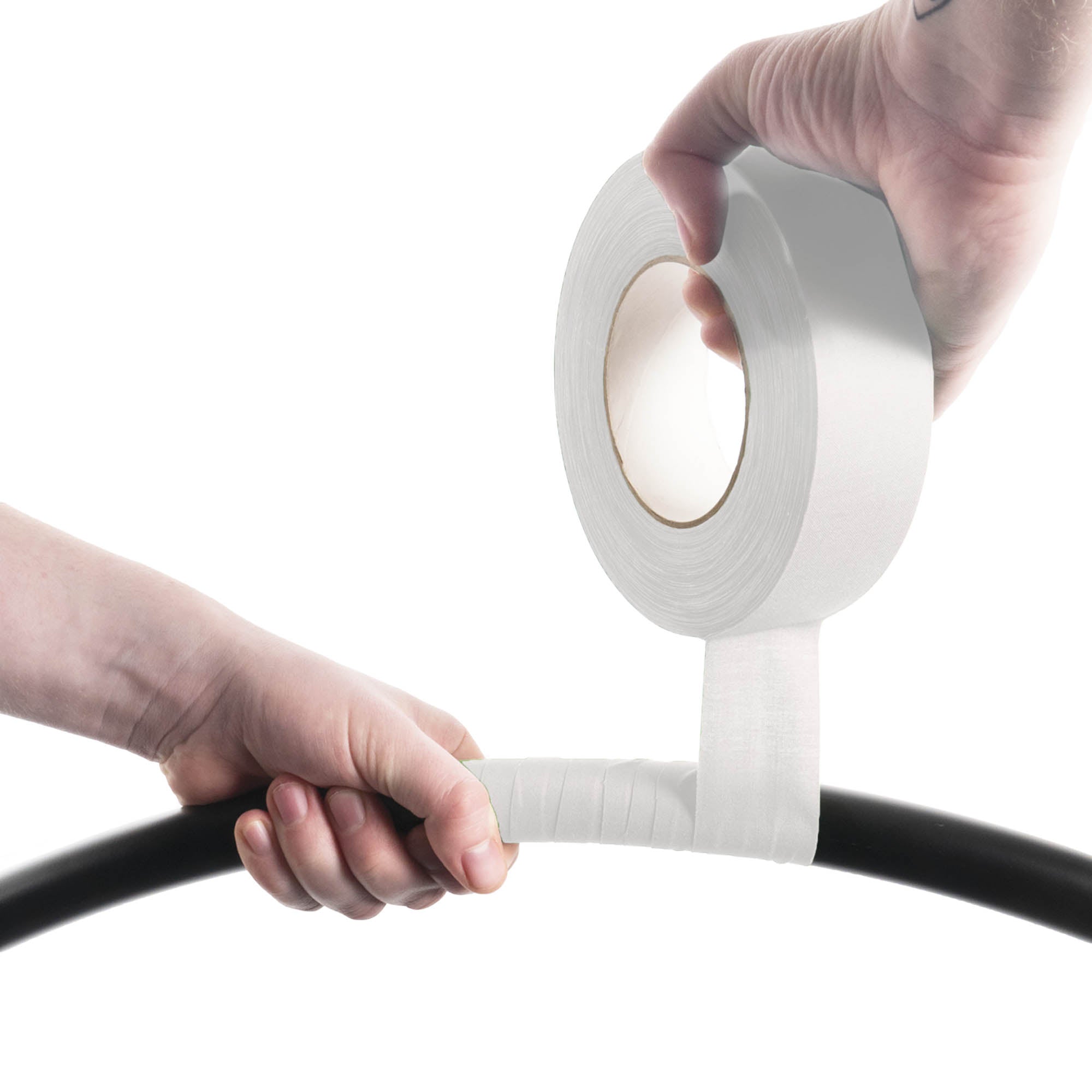 taping a hoop with white 3.8cm wide