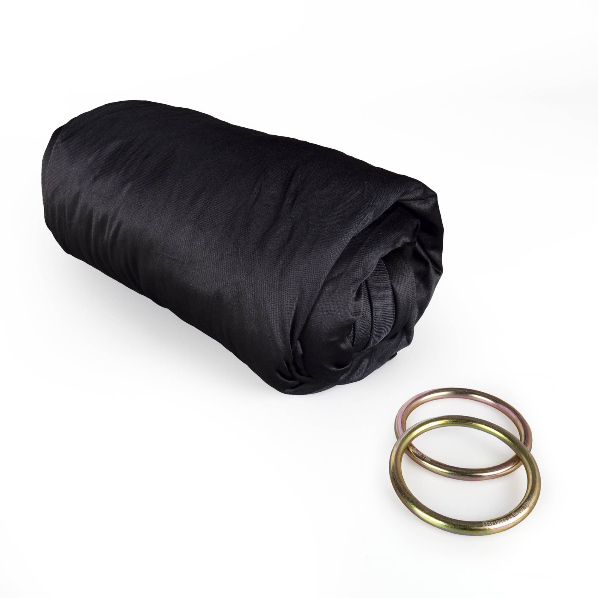 Black yoga hammock with O rings detached