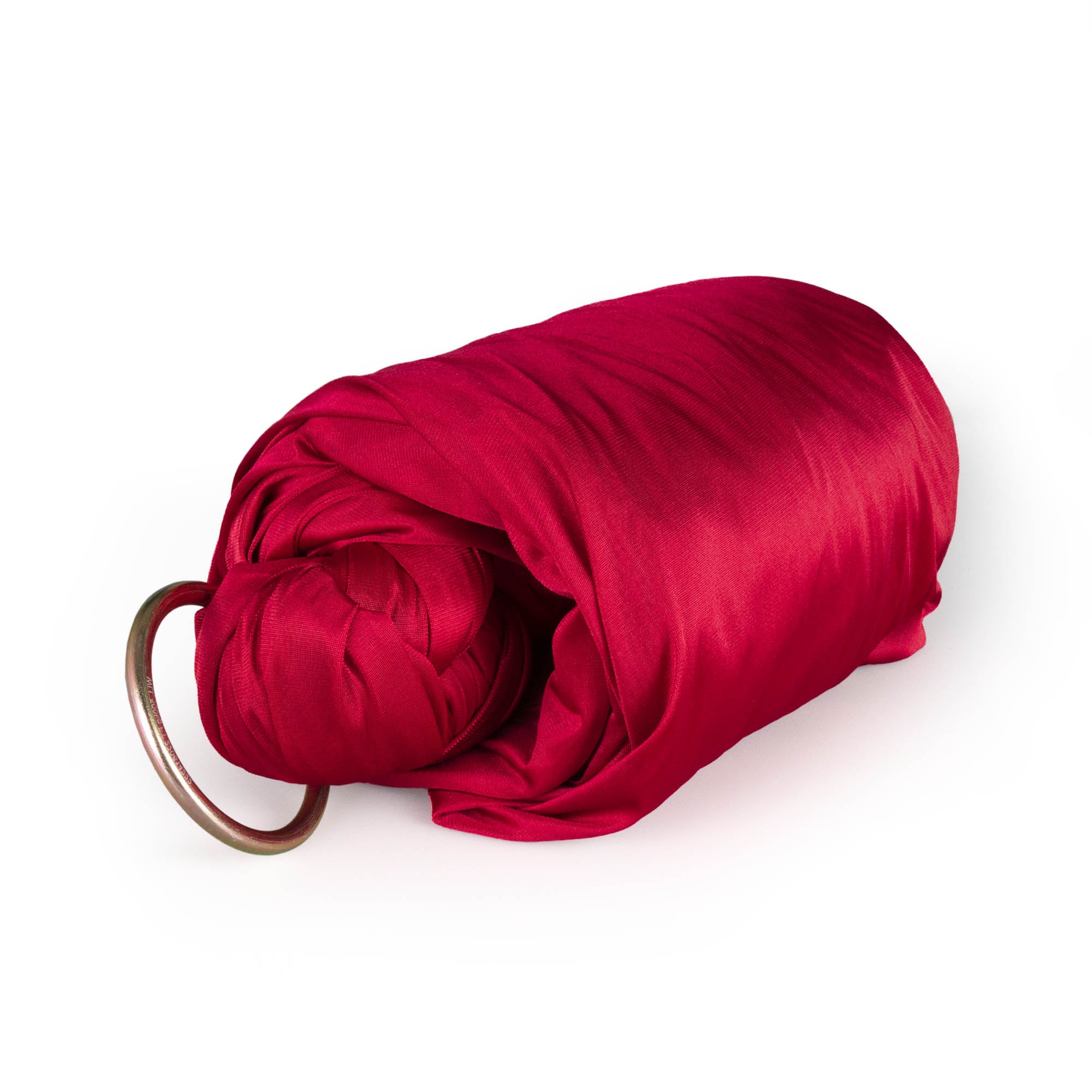 Maroon yoga hammock with O rings attached