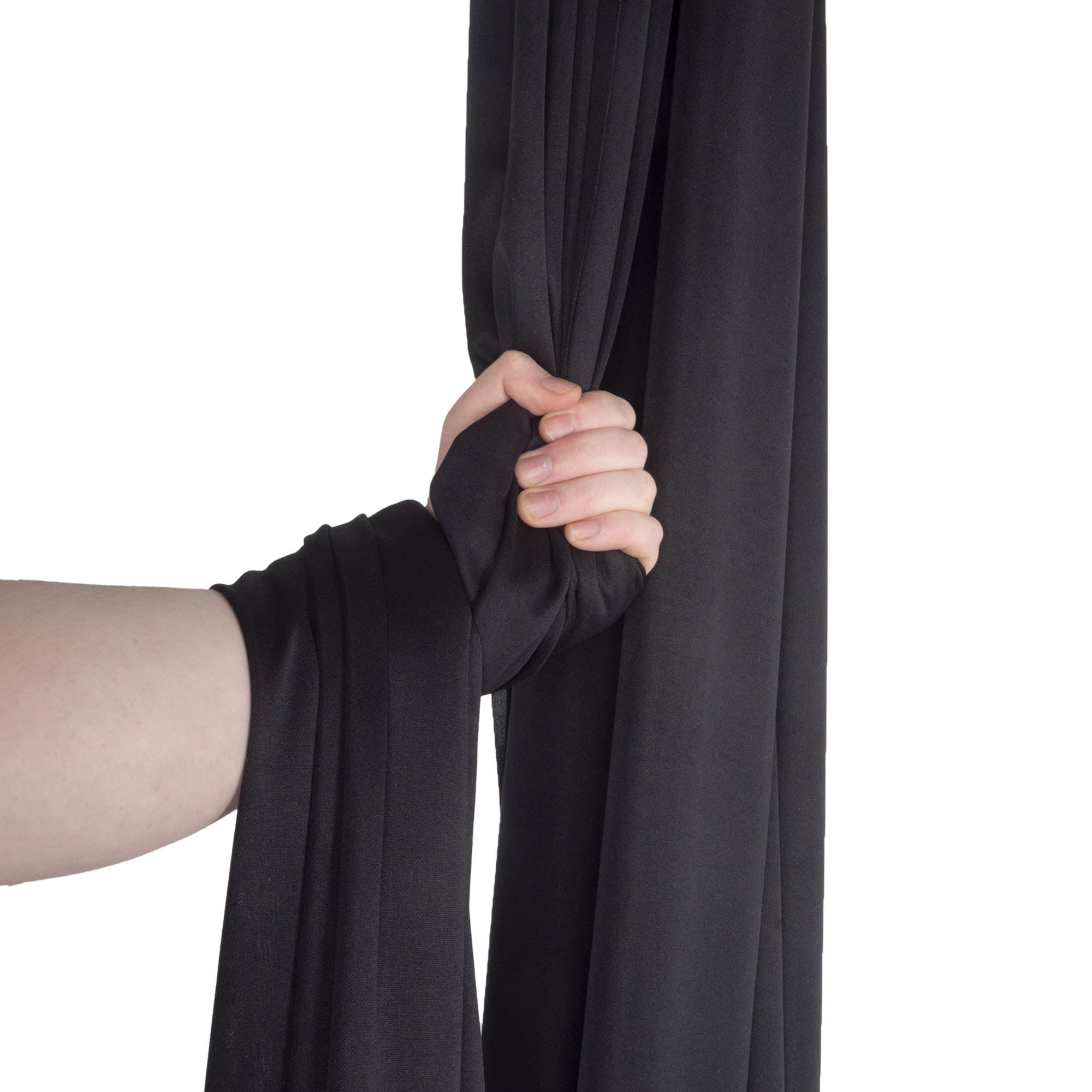 Black silk wrapped around hand