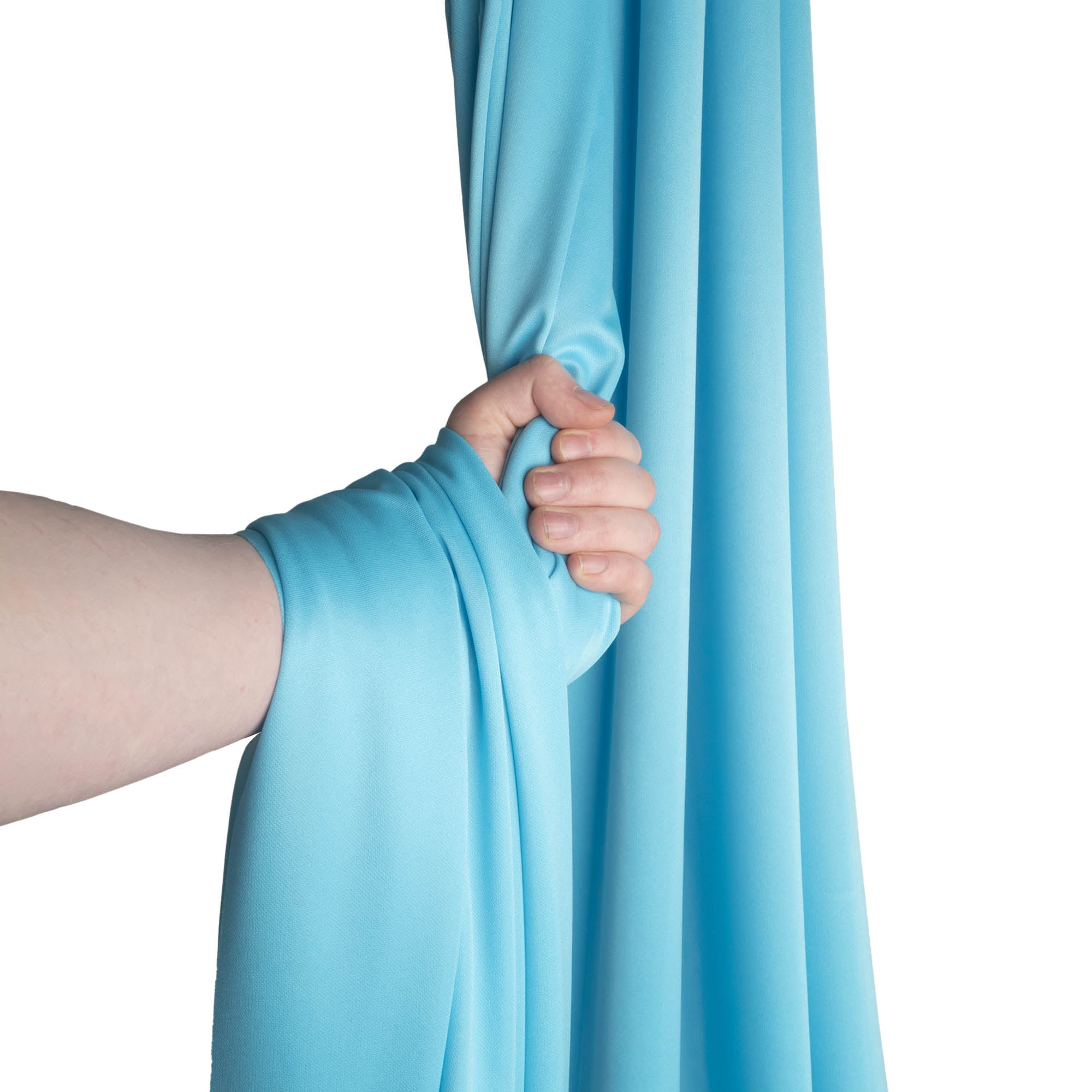 Celeste silk wrapped around hand