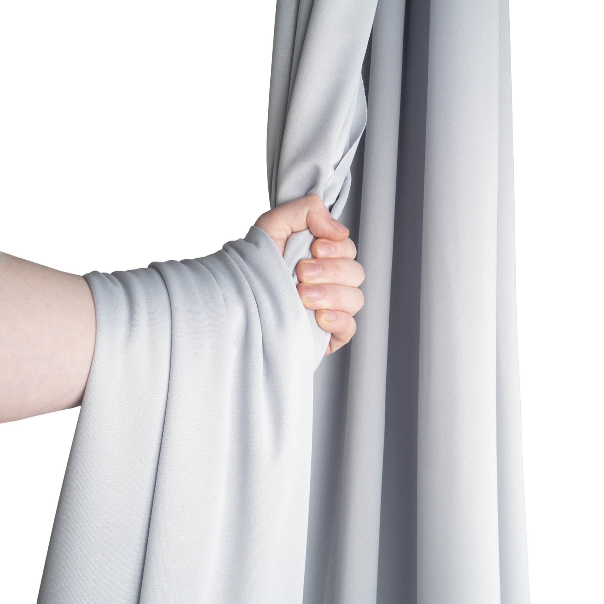 Dove Grey silk wrapped around hand