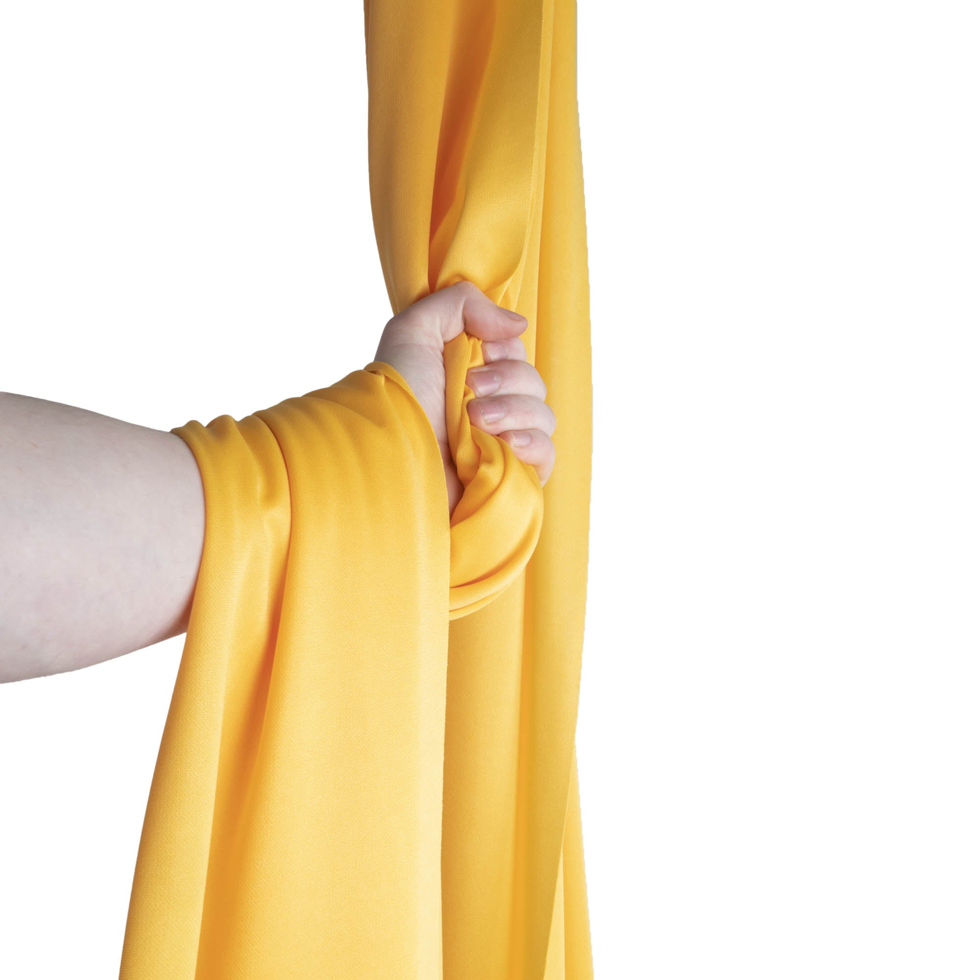 Golden yellow silk wrapped around hand