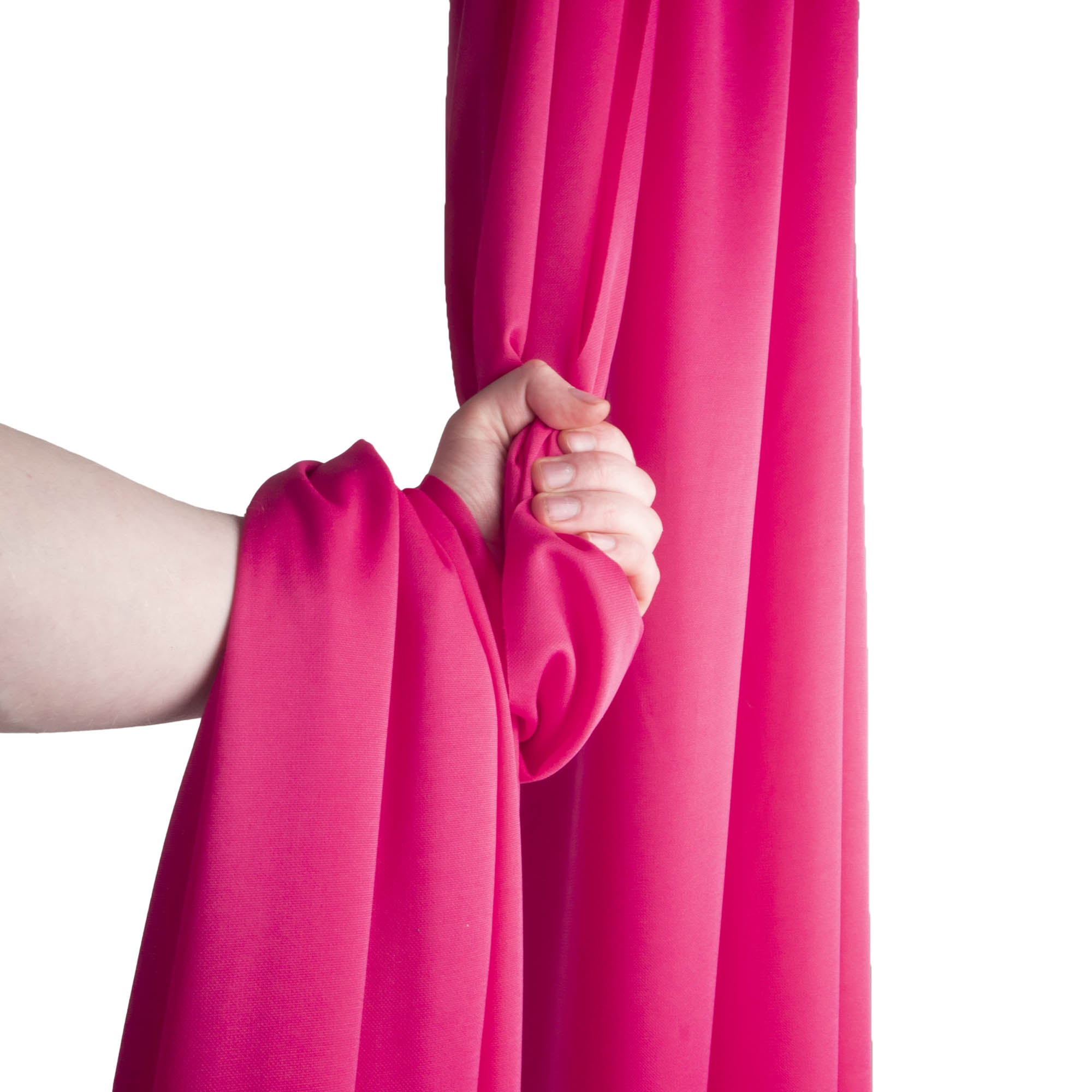 Hot pink silk wrapped around hand