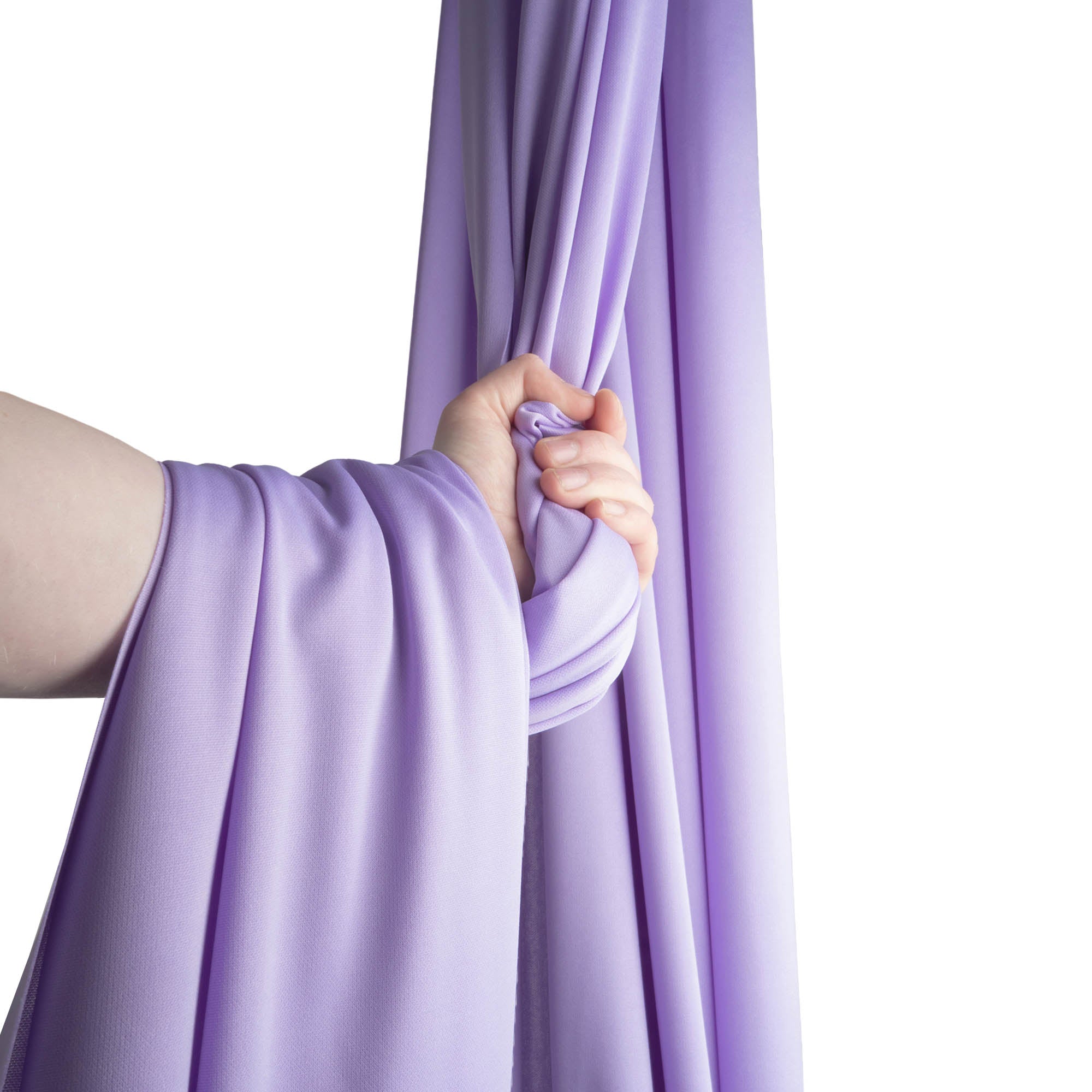 Lavender silk wrapped around hand
