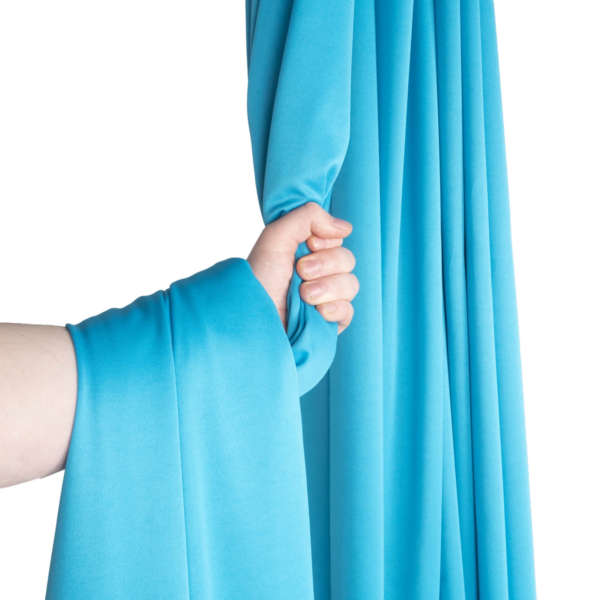 True turquoise silk wrapped around hand
