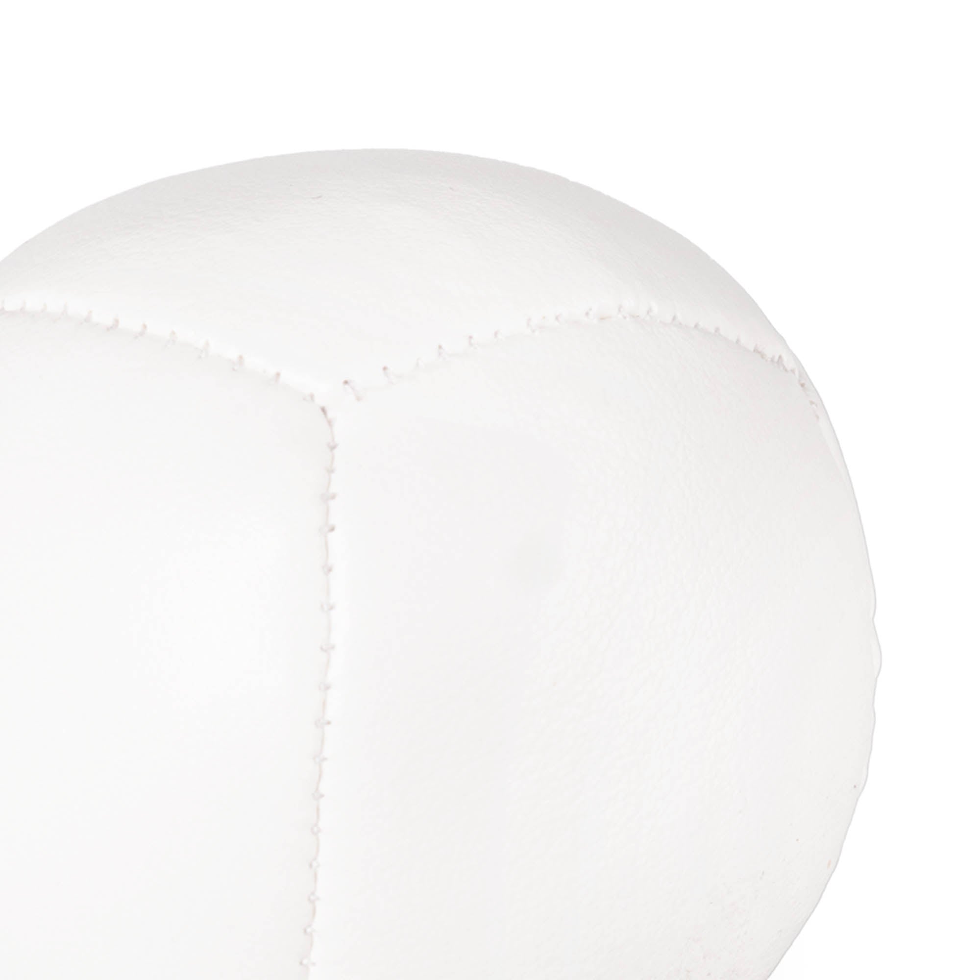 Firetoys 110g thud juggling ball, close up stitching white
