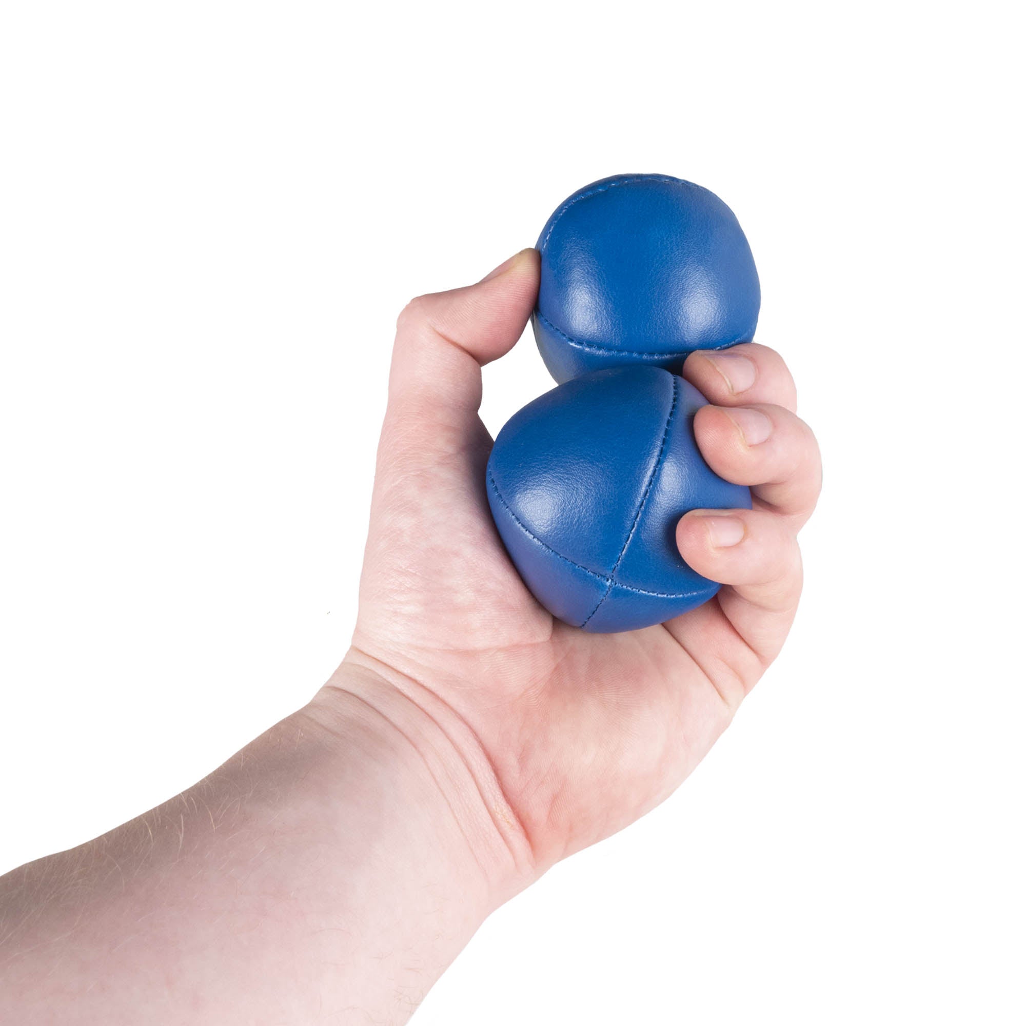 2 blue balls in hand