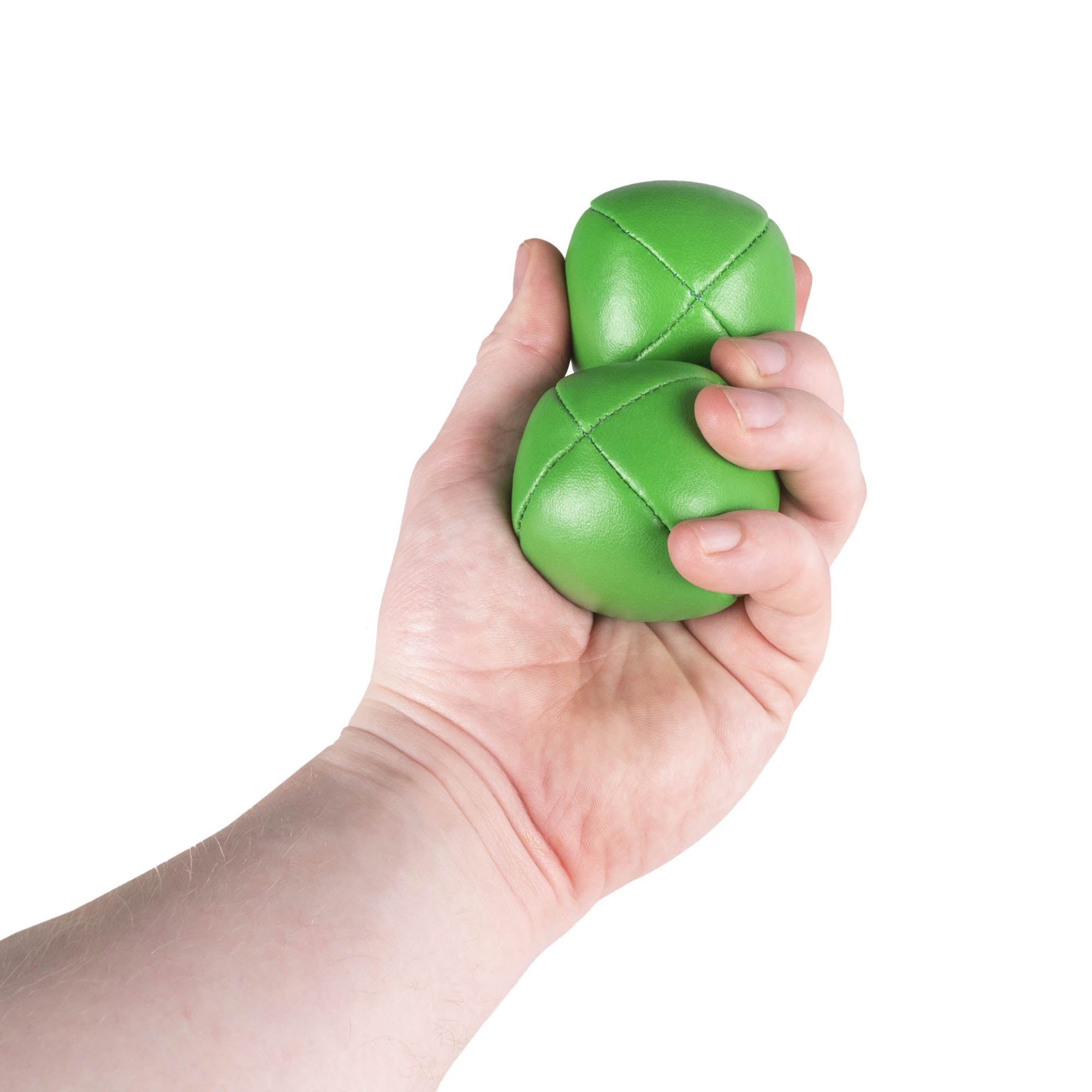 2 green balls in hand