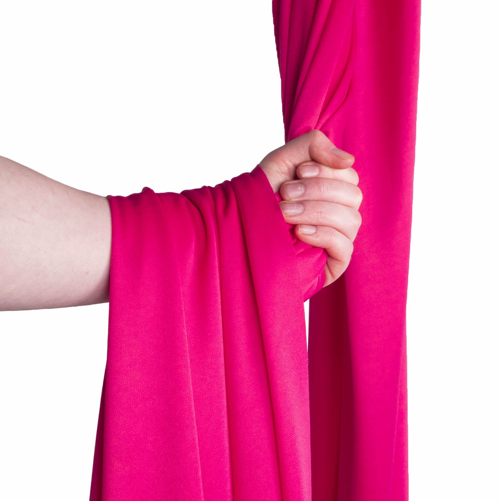 Hot pink silk wrapped over hand