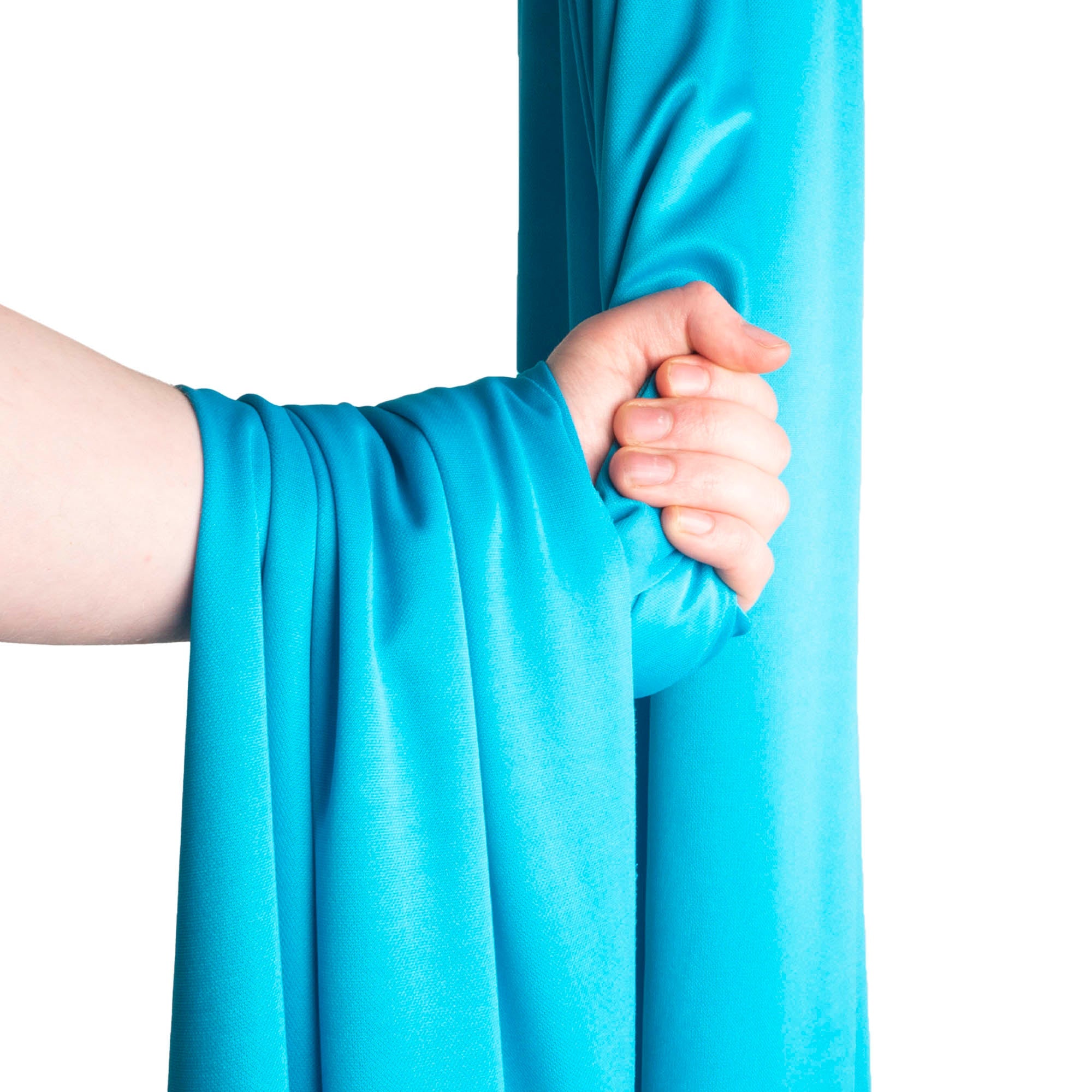 Firetoys youth aerial silk turquoise wrapped over hand