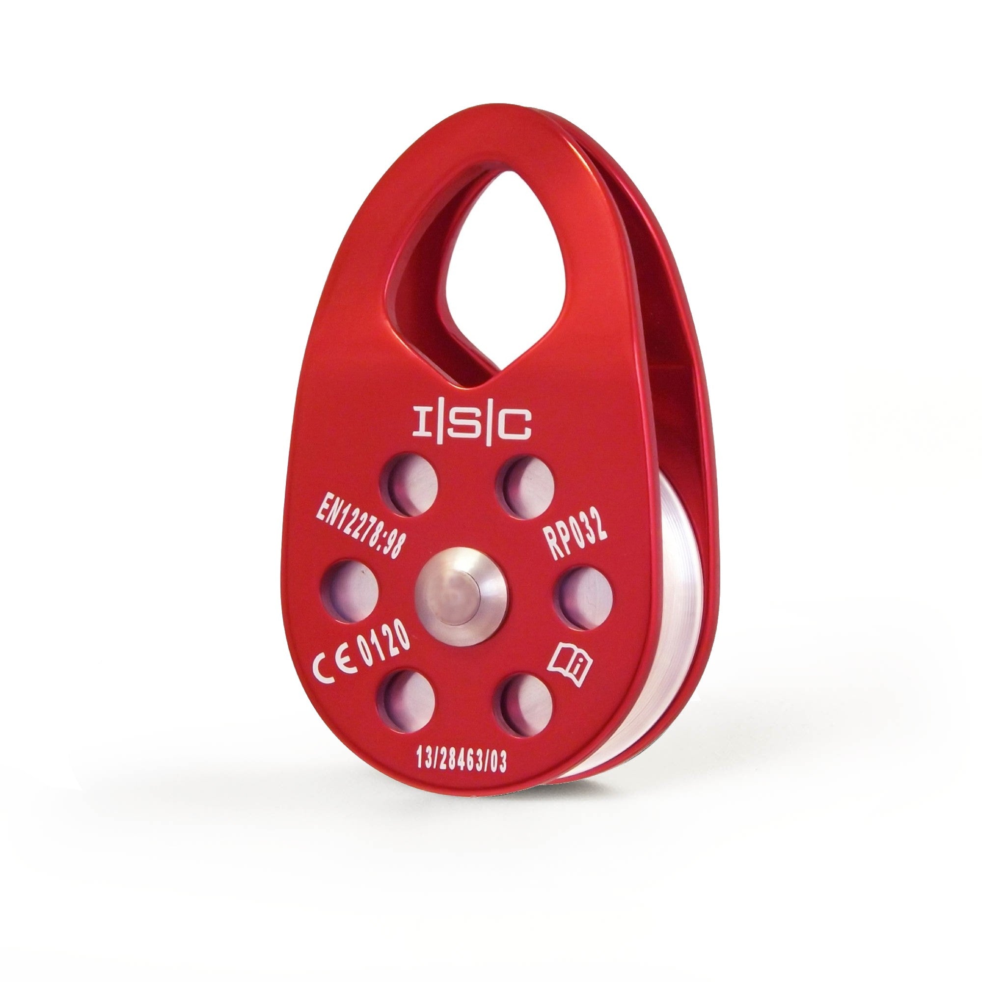 Red ISC pulley on a white background