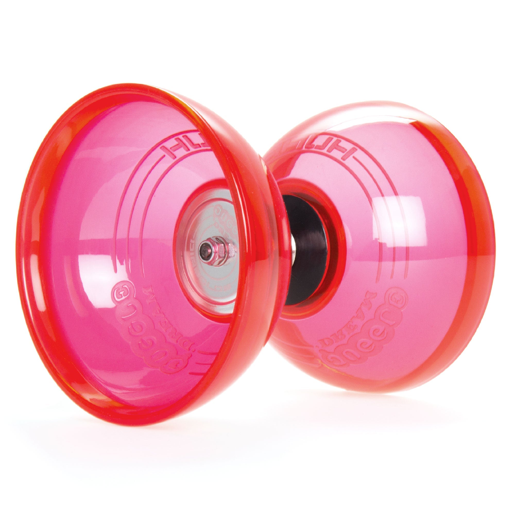 side view of red diabolo