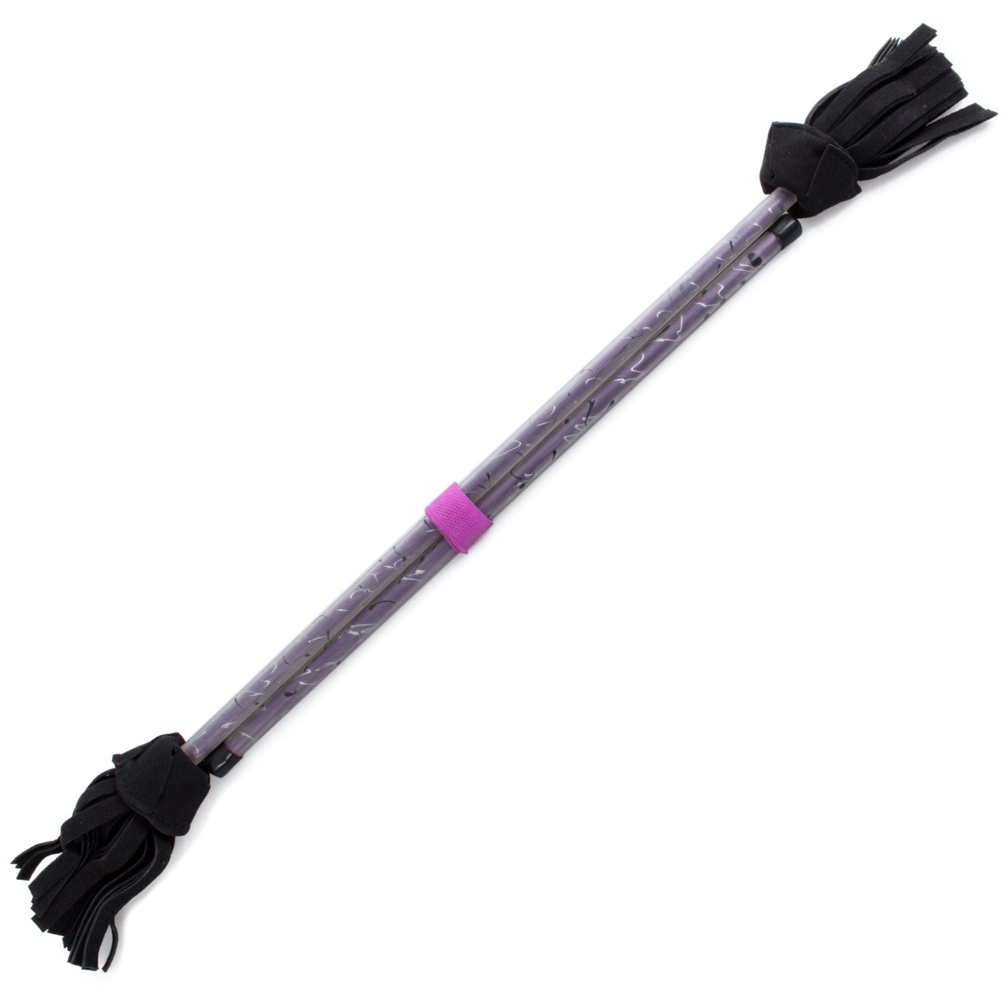 purple picasso flower stick and hand sticks strapped together