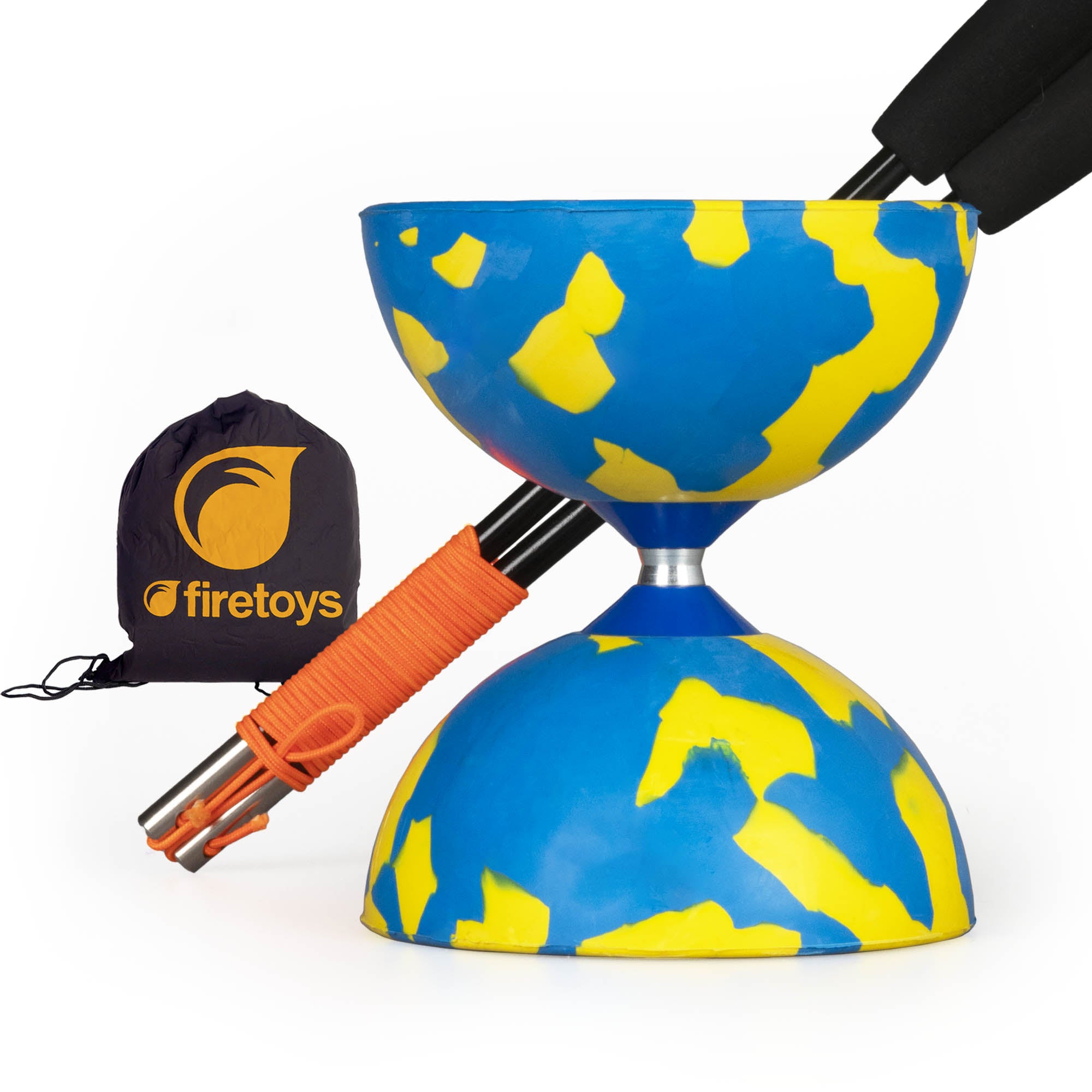 Juggle Dream Jester Diabolo with Status Handsticks and Firetoys