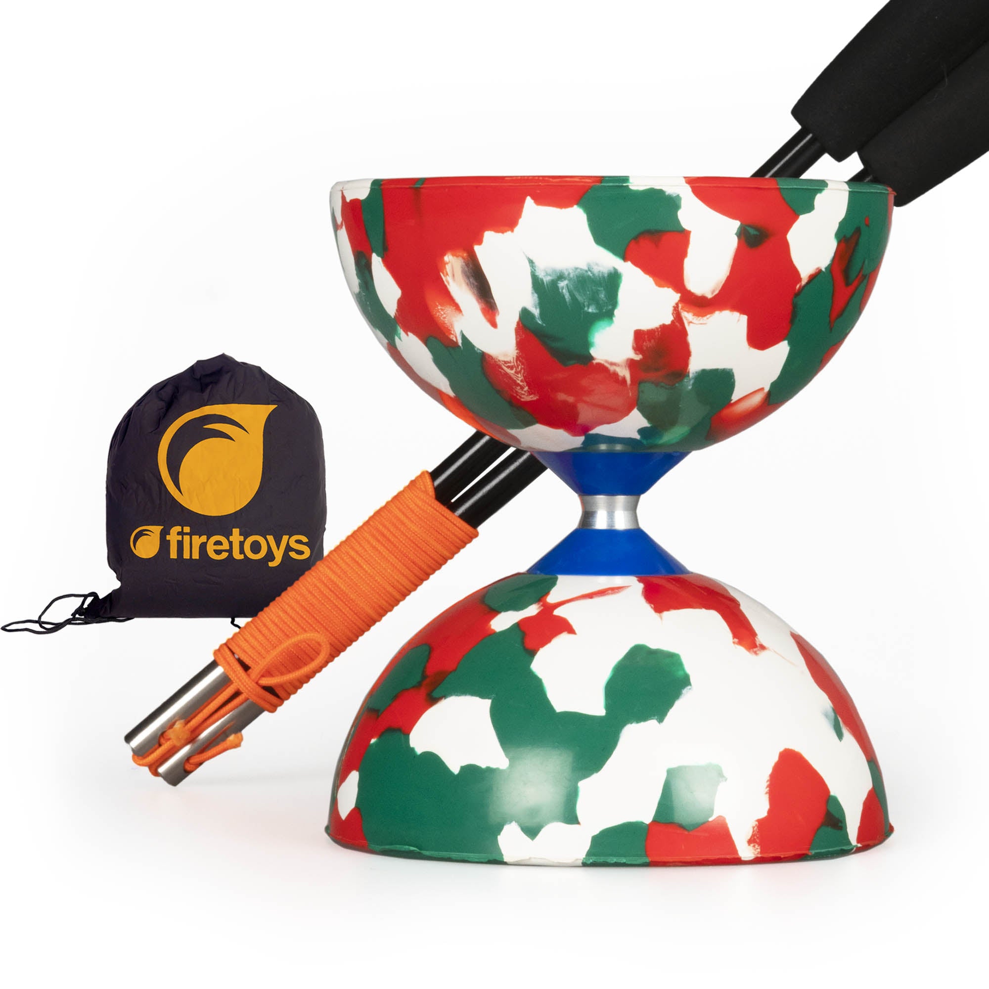 Juggle Dream Jester Diabolo with Status Handsticks and Firetoys