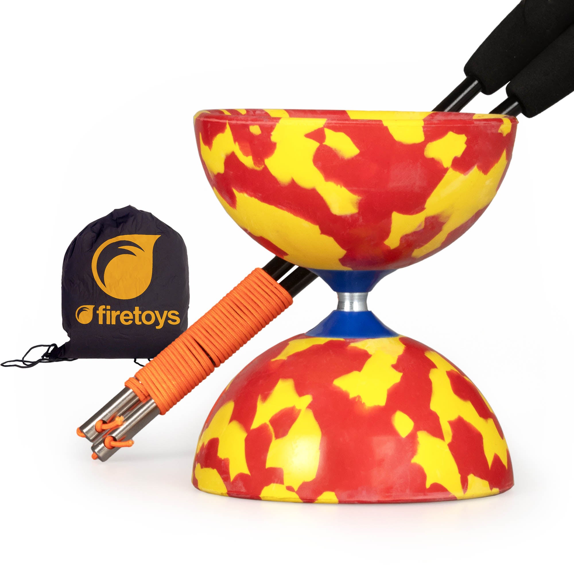 Juggle Dream Jester Diabolo with Status Handsticks and Firetoys