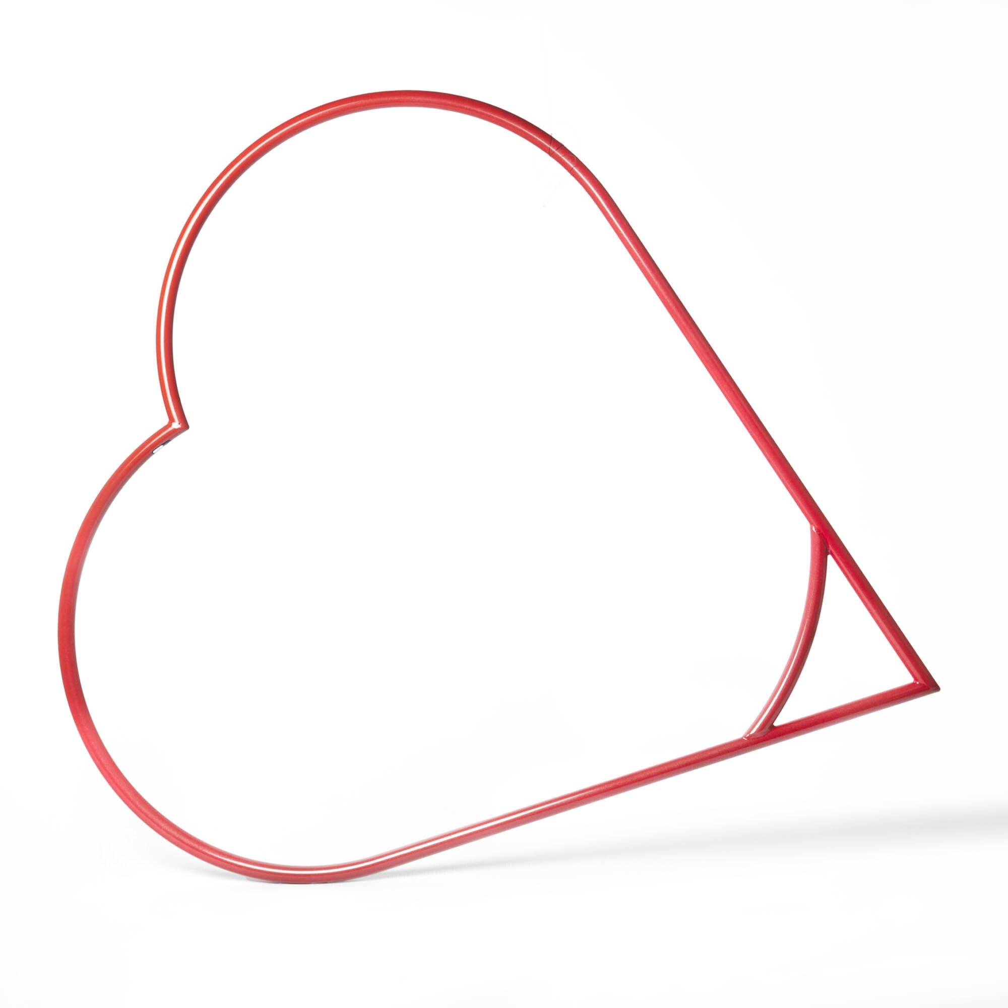 full size aerial heart hoop on its side