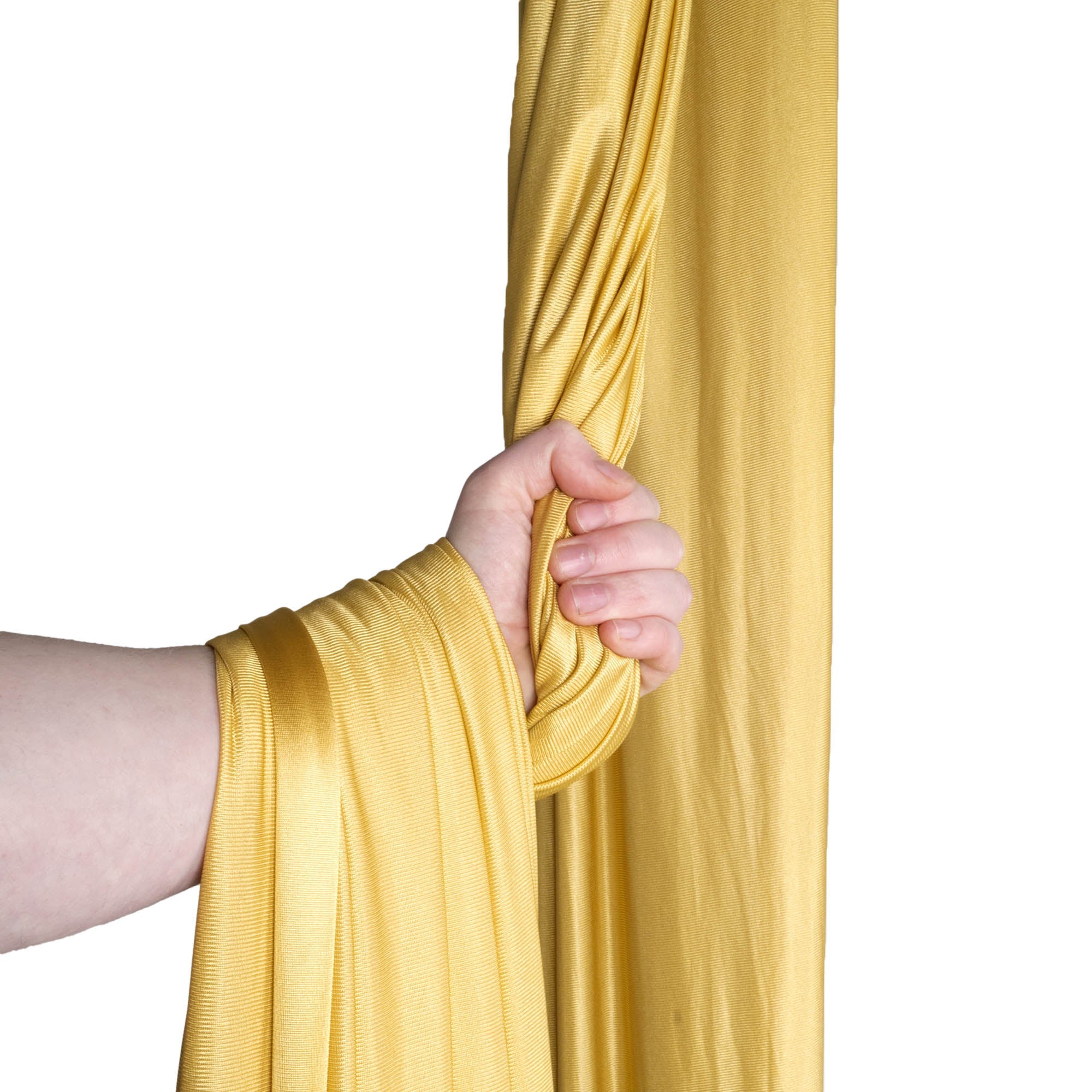 Gold silk wrapped around hand