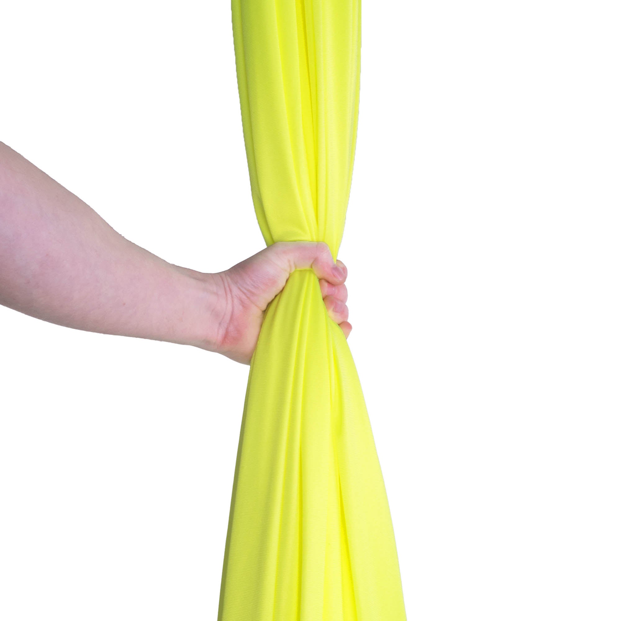Neon yellow silk in hand