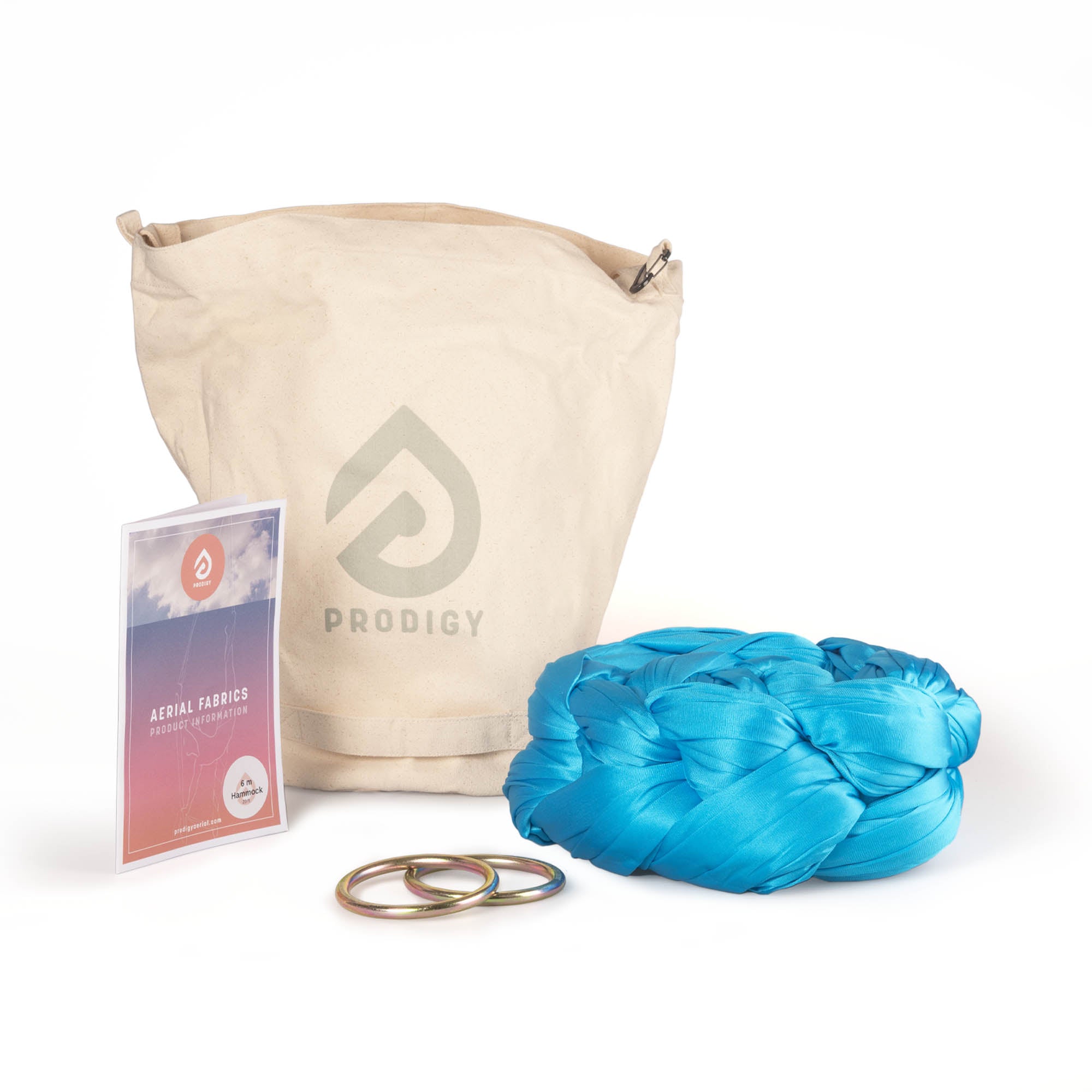 Turquoise aerial sling with O-rings