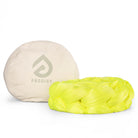 Neon yellow aerial silk in front of eco bag