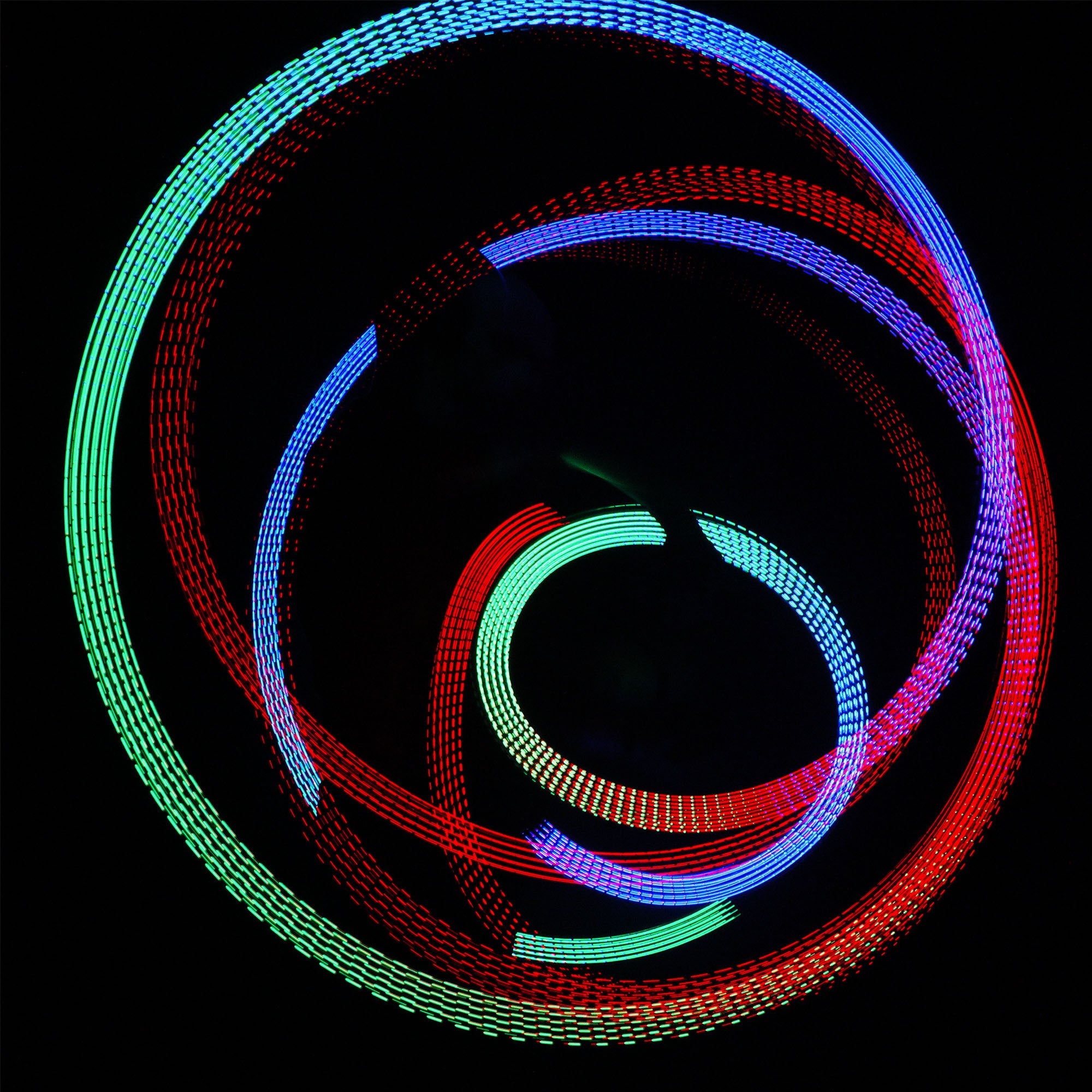 TriX 3.0 light trails with many colours.